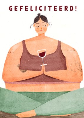 Gozde | Felicitatiekaart | Gefeliciteerd Wine Meditation