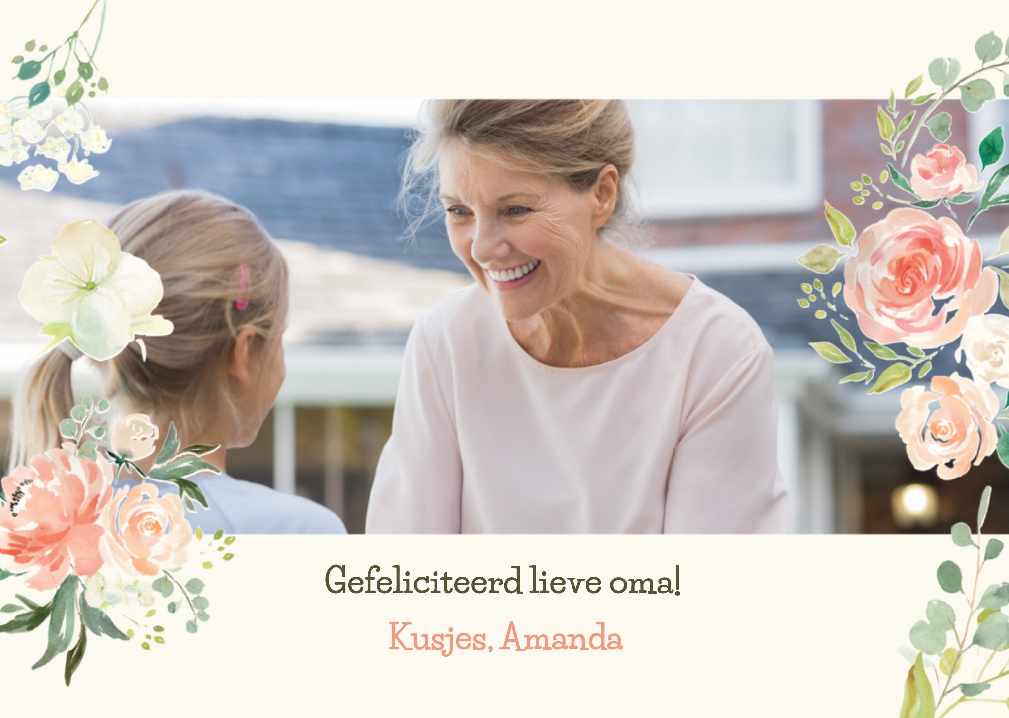 Greetz Verjaardagskaart Bloemen Eigen foto Standard Card