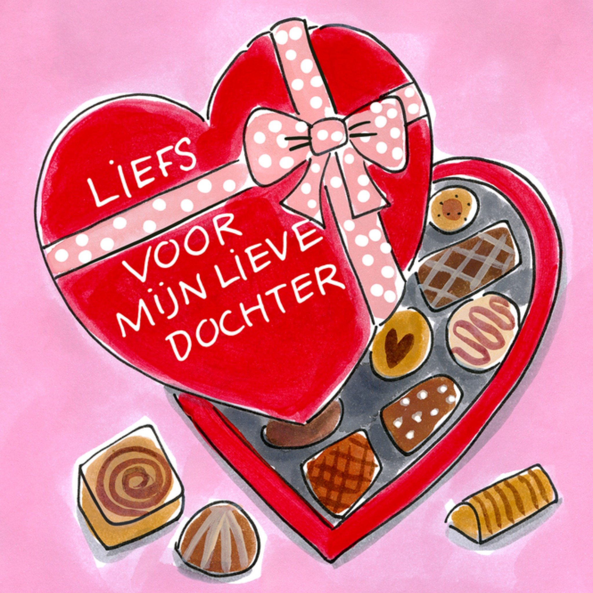 Valentijnskaart Liefs voor mijn lieve dochter Vierkante Kaart Blond Amsterdam