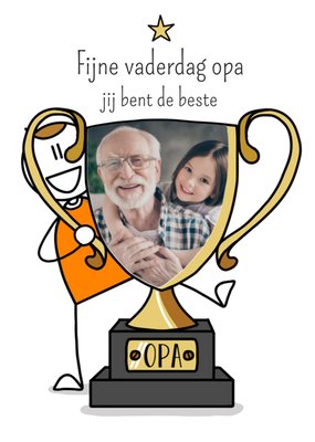 Jij Bent De Beste Geïllustreerde Trofee Foto Upload Opa Vaderdag Kaart