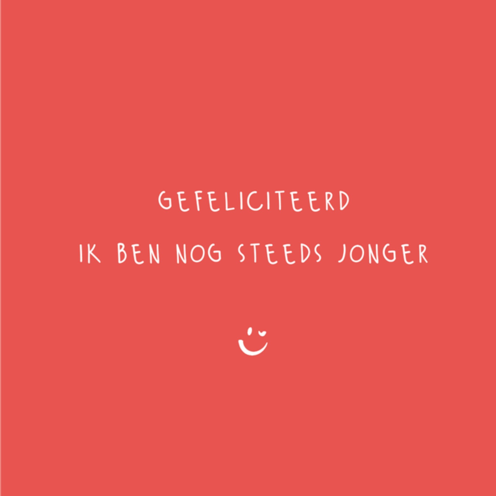 Greetz Verjaardagskaart Funky Vibes Rood Vierkant