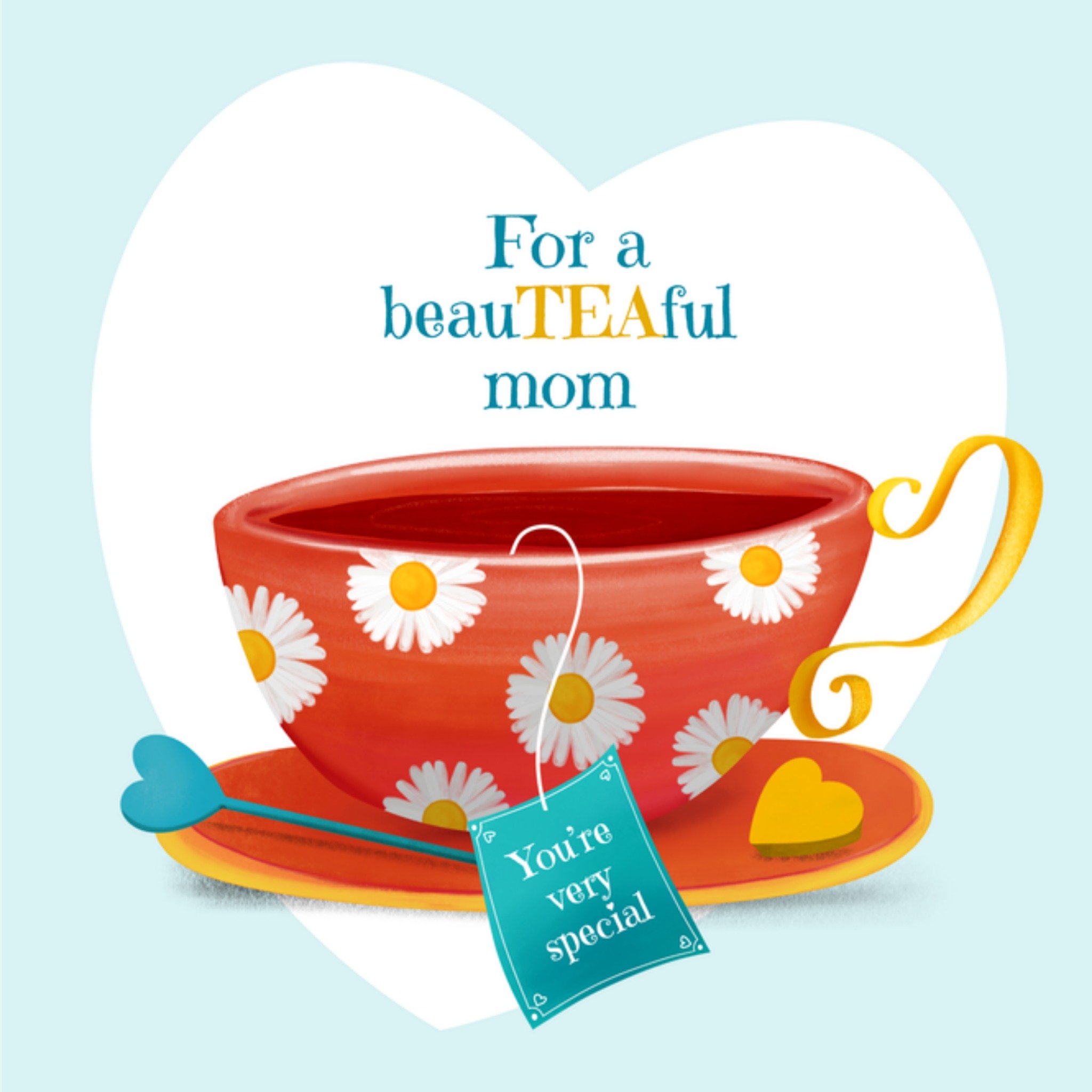 Greetz Moederdagkaart Lekker thee BeauTEAful Vierkant