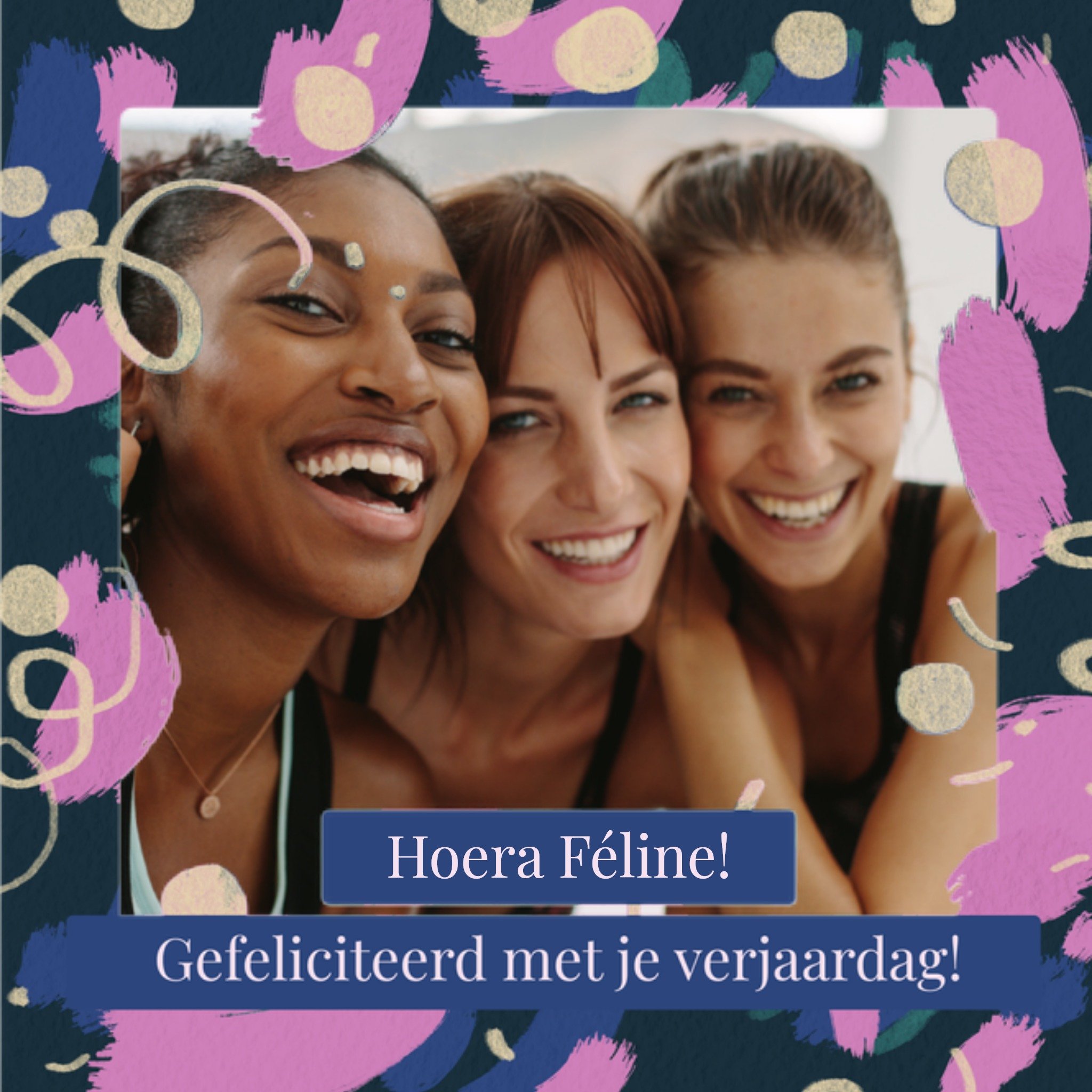 Greetz Verjaardagskaart Met foto Patroon Vierkant