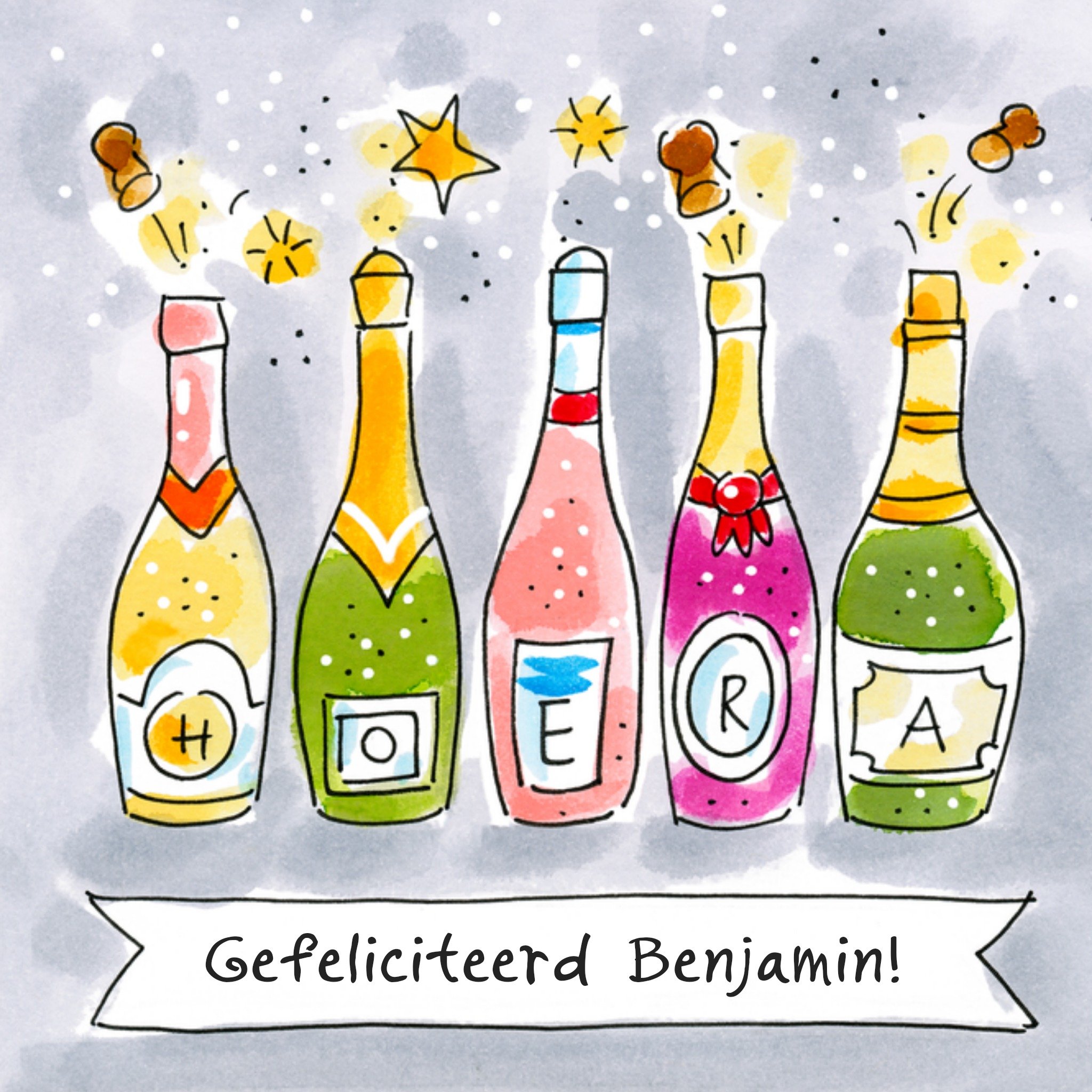 Verjaardagskaart Hoera Vierkante Kaart Blond Amsterdam