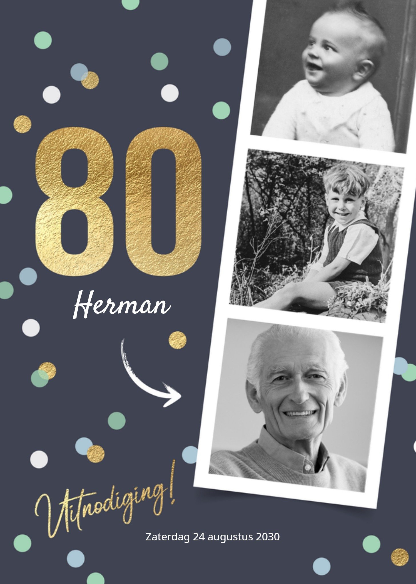 Uitnodiging Verjaardagsfeest 80 KaartLuckz