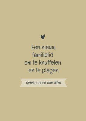 Greetz | Geboortekaart | Oom | Met naam