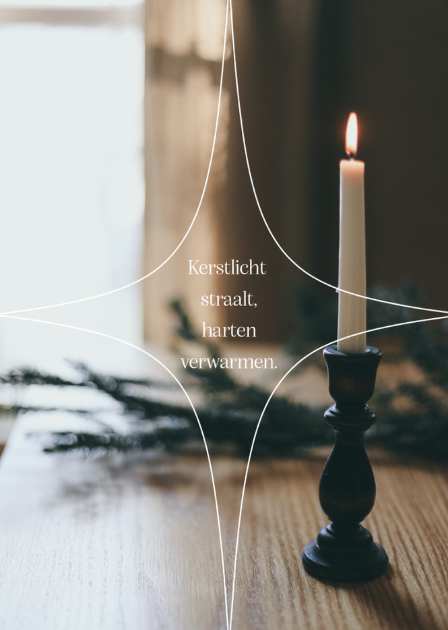 Dagelijkse Broodkruimels Kerstkaart Kerstlicht straalt, harten verwarmen Dagelijksebroodkruimels