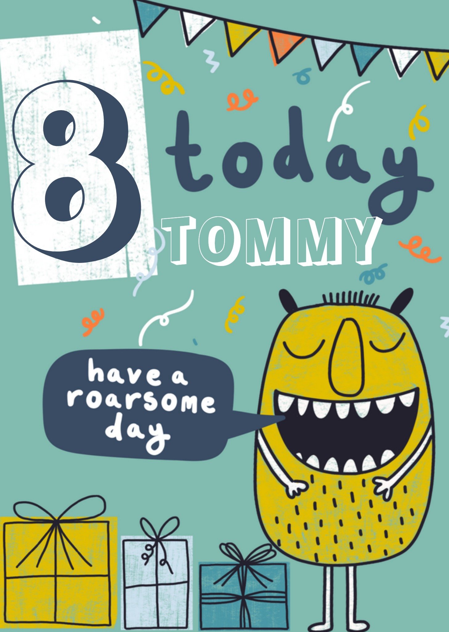 Verjaardagskaart monster met leeftijd Kaart Greetz