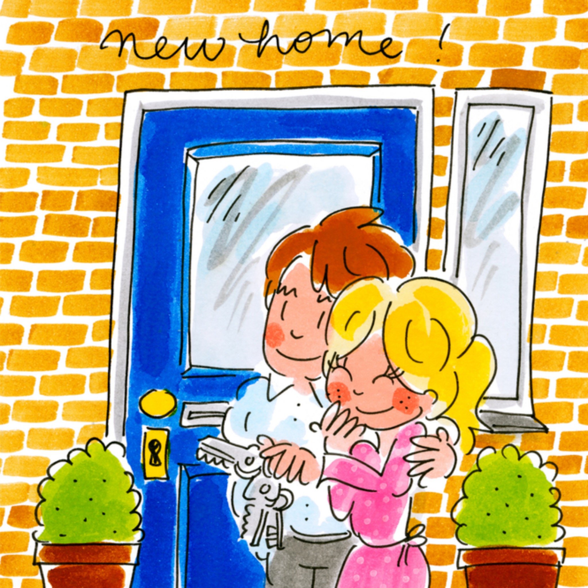 Samenwonen kaart Cartoon Vierkante Kaart Blond Amsterdam