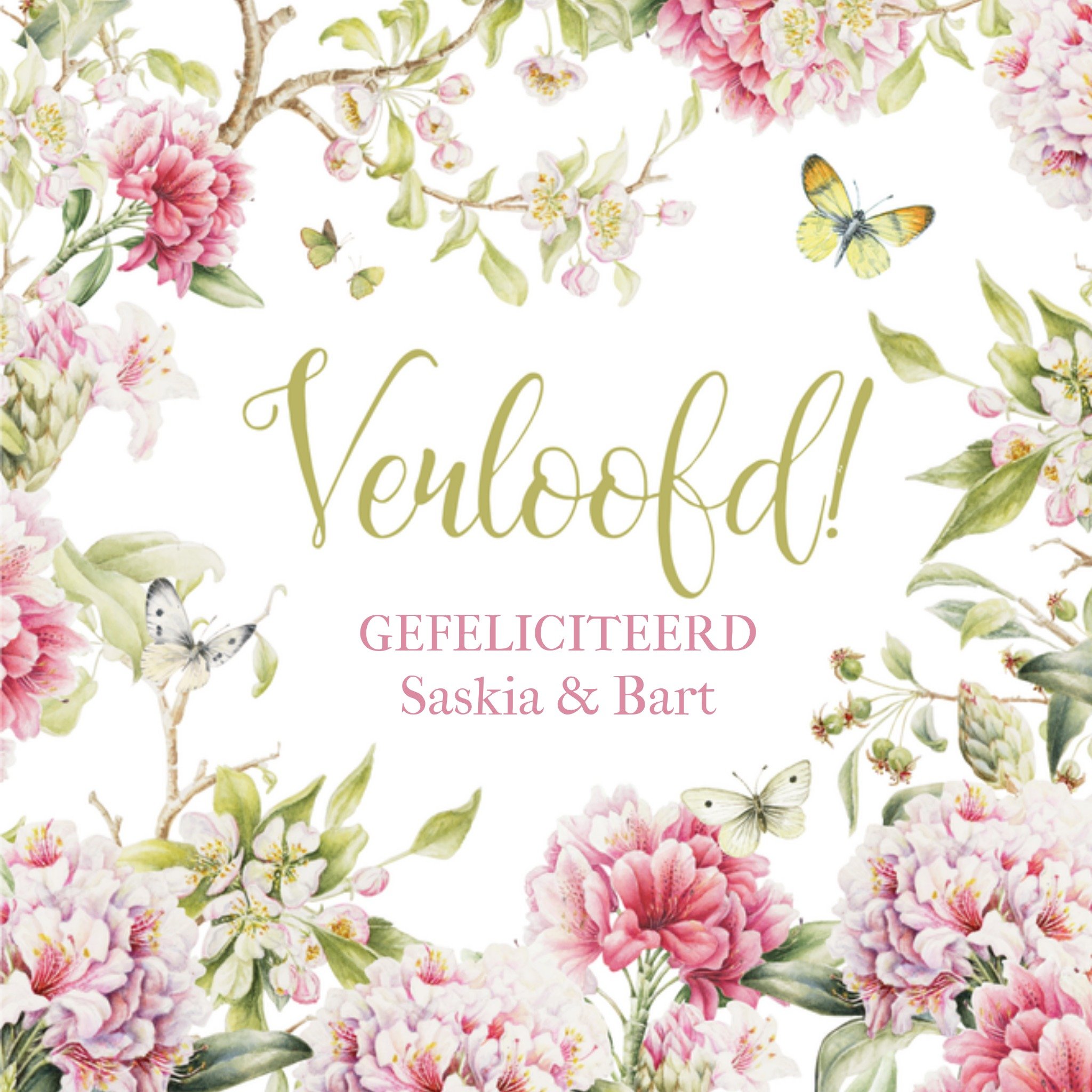 Huwelijkskaart Verloofd Vierkante Kaart Janneke Brinkman