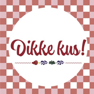 Boerenbont | Valentijnskaart | Dikke kus! | Gingham