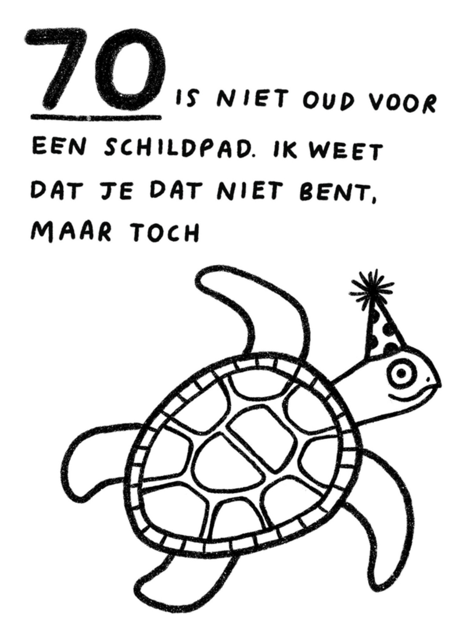 Verjaardagskaart 70 schildpad Kaart Pigment
