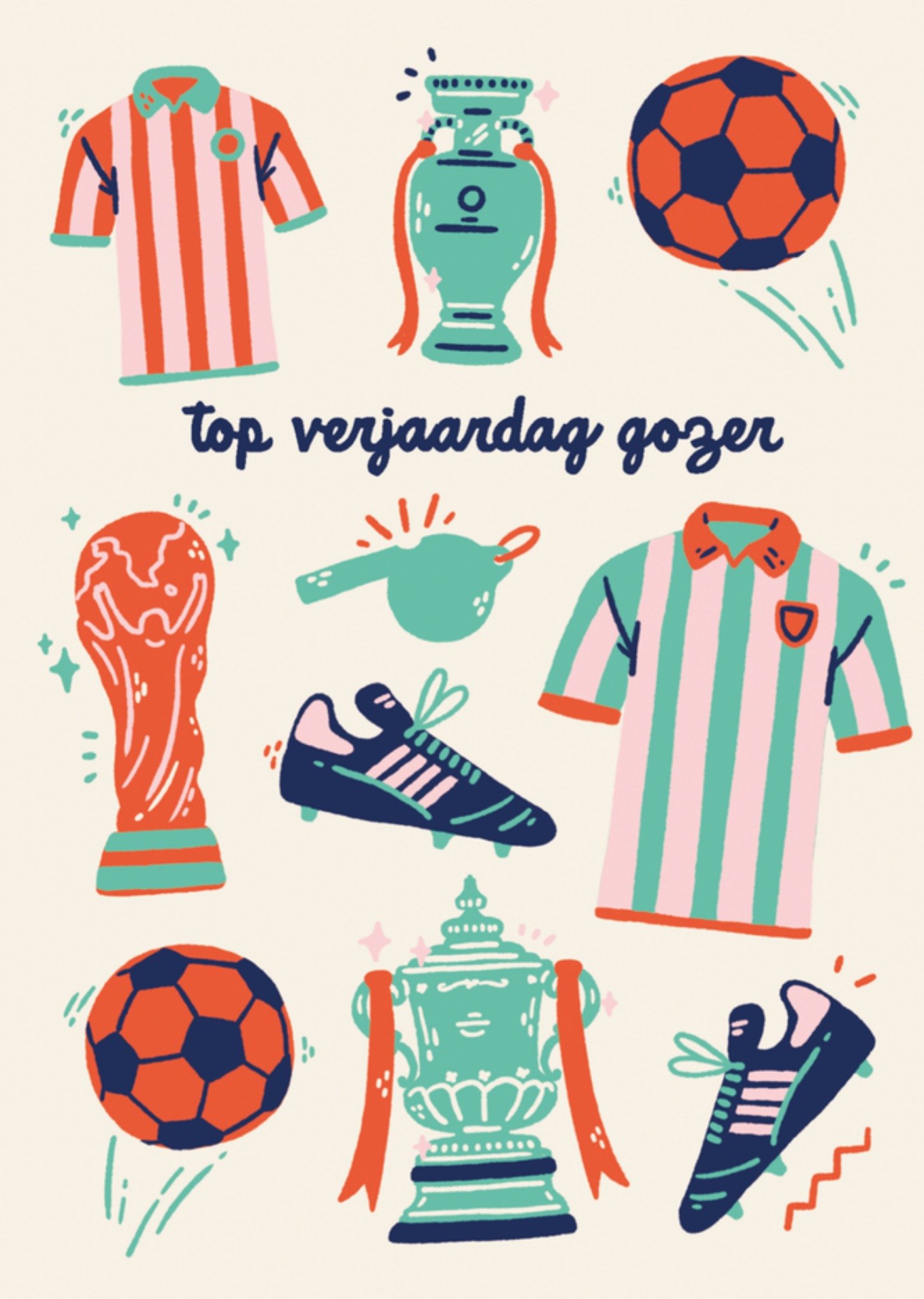 Verjaardagskaart voetbal Kaart Sadler Jones