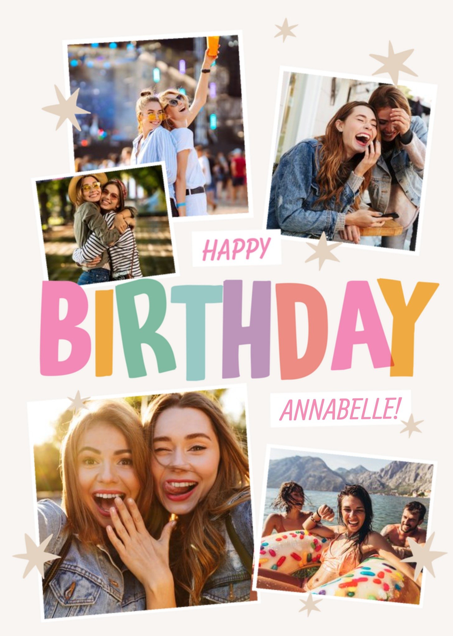 Verjaardagskaart fotokaart met naam Greetz