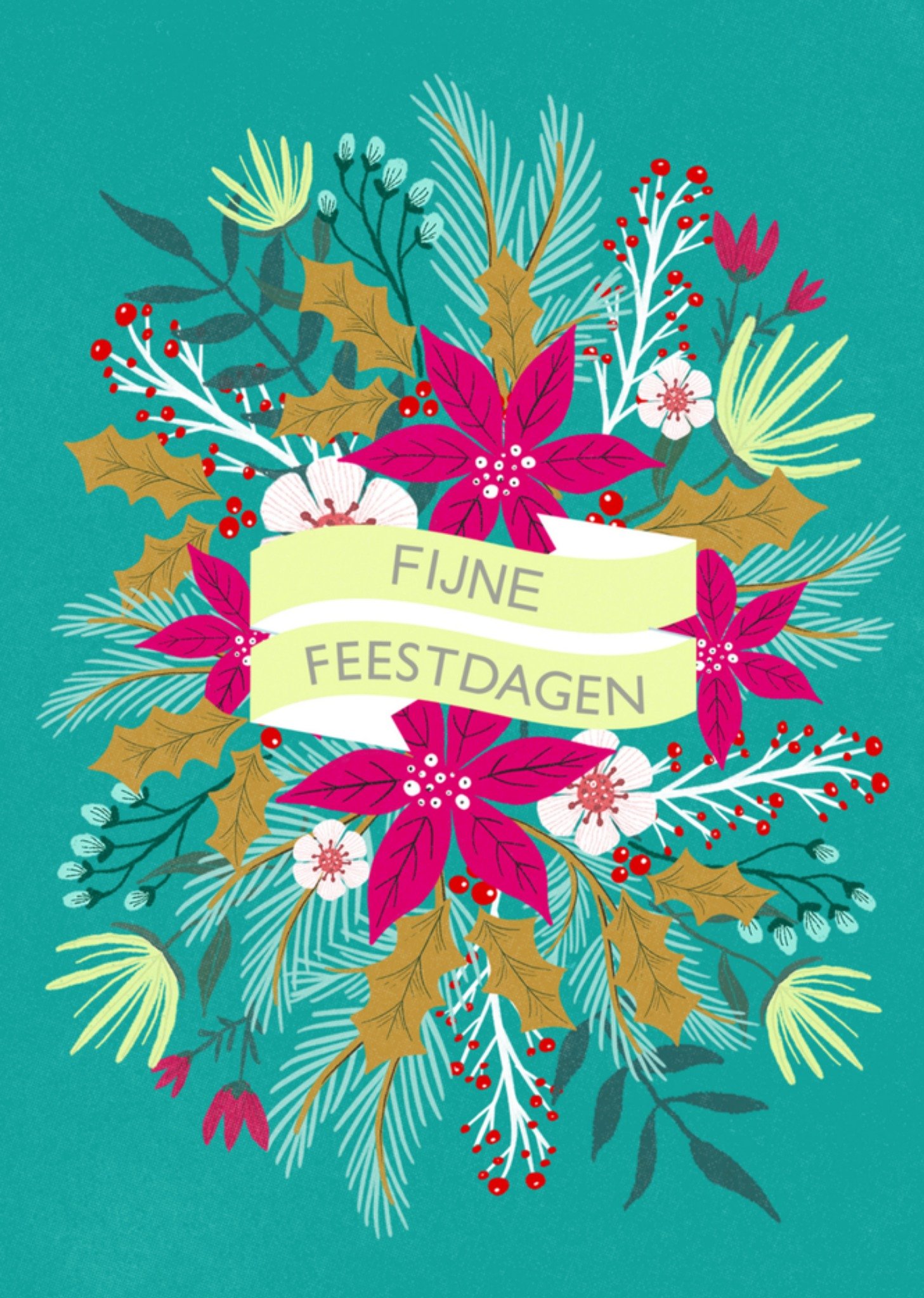 Kerstkaart Fijne feestdagen Dalia Clark Design