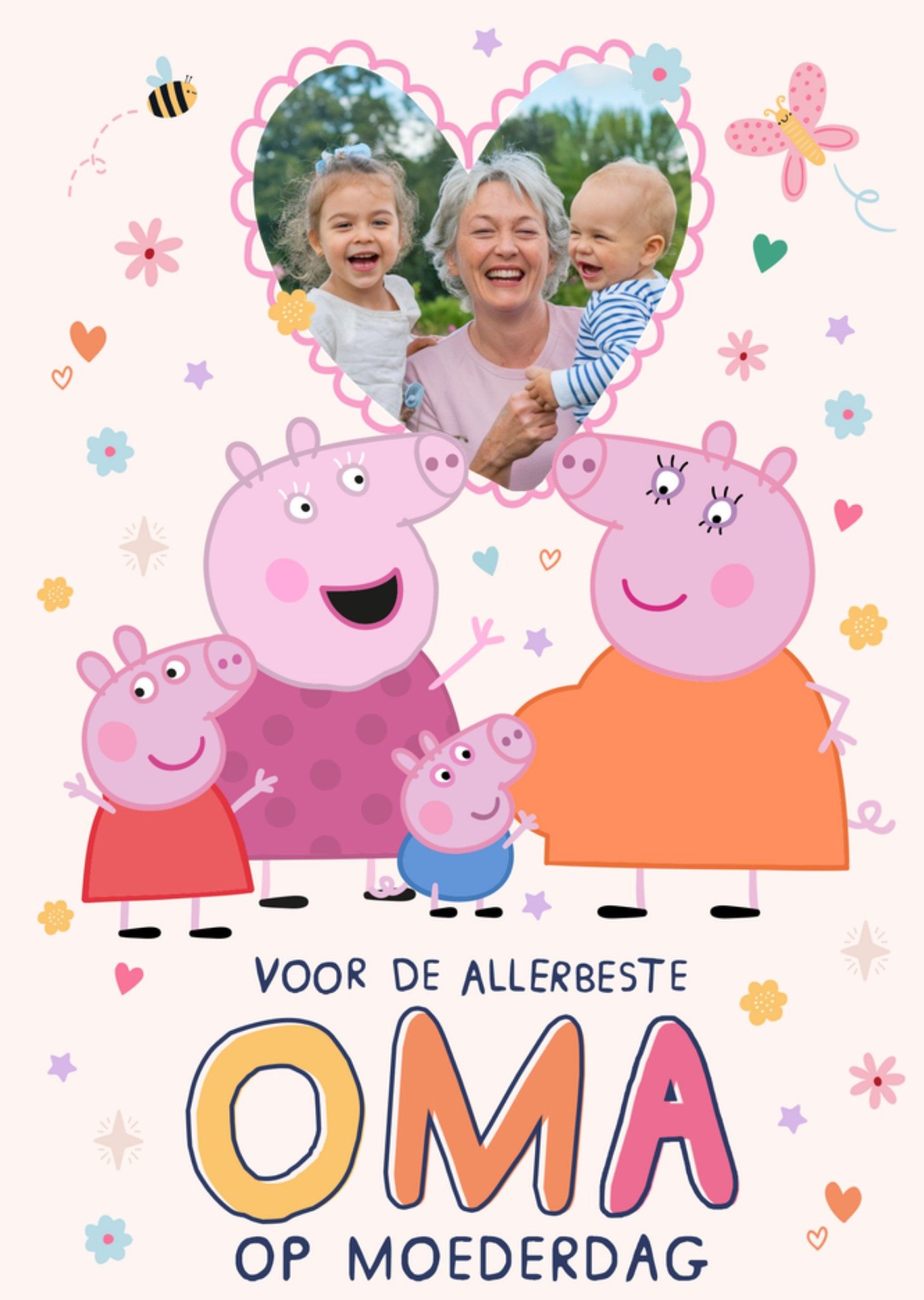 Moederdagkaart Voor de allerbeste oma op moederdag Kaart Peppa Pig