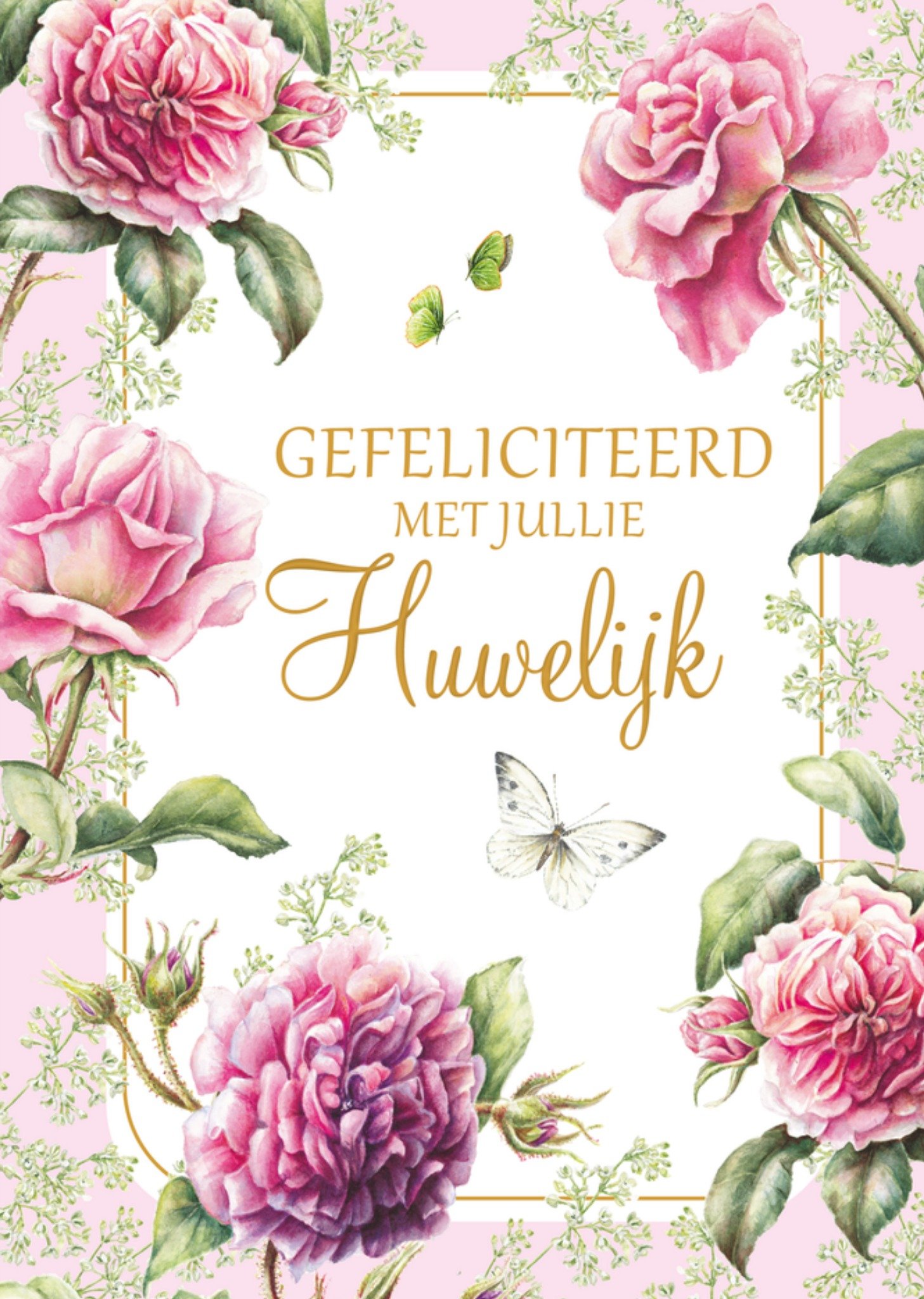 Huwelijkskaart Gefeliciteerd met jullie huwelijk Kaart Janneke Brinkman