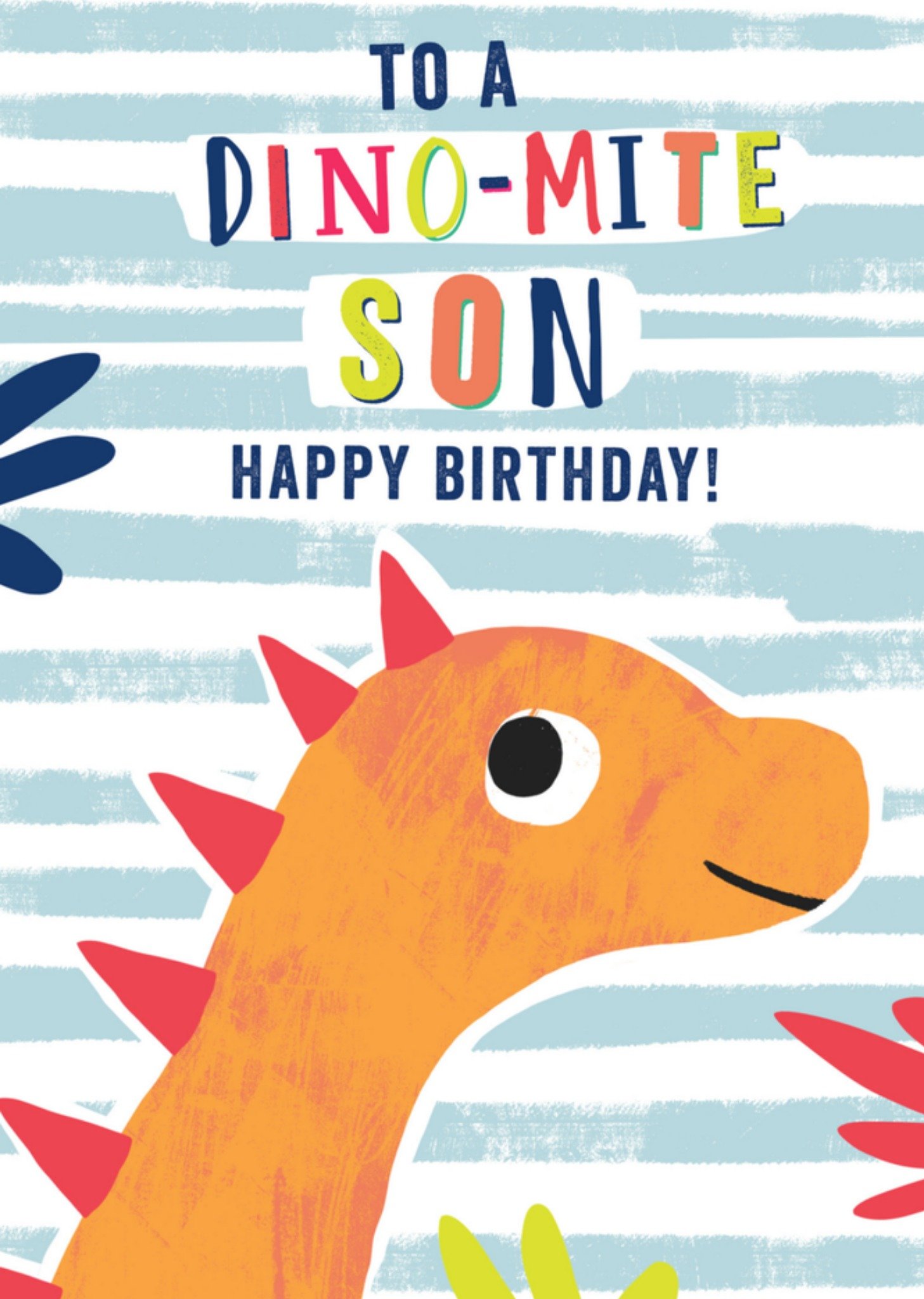 Verjaardagskaart To a dino-mite son Greetz