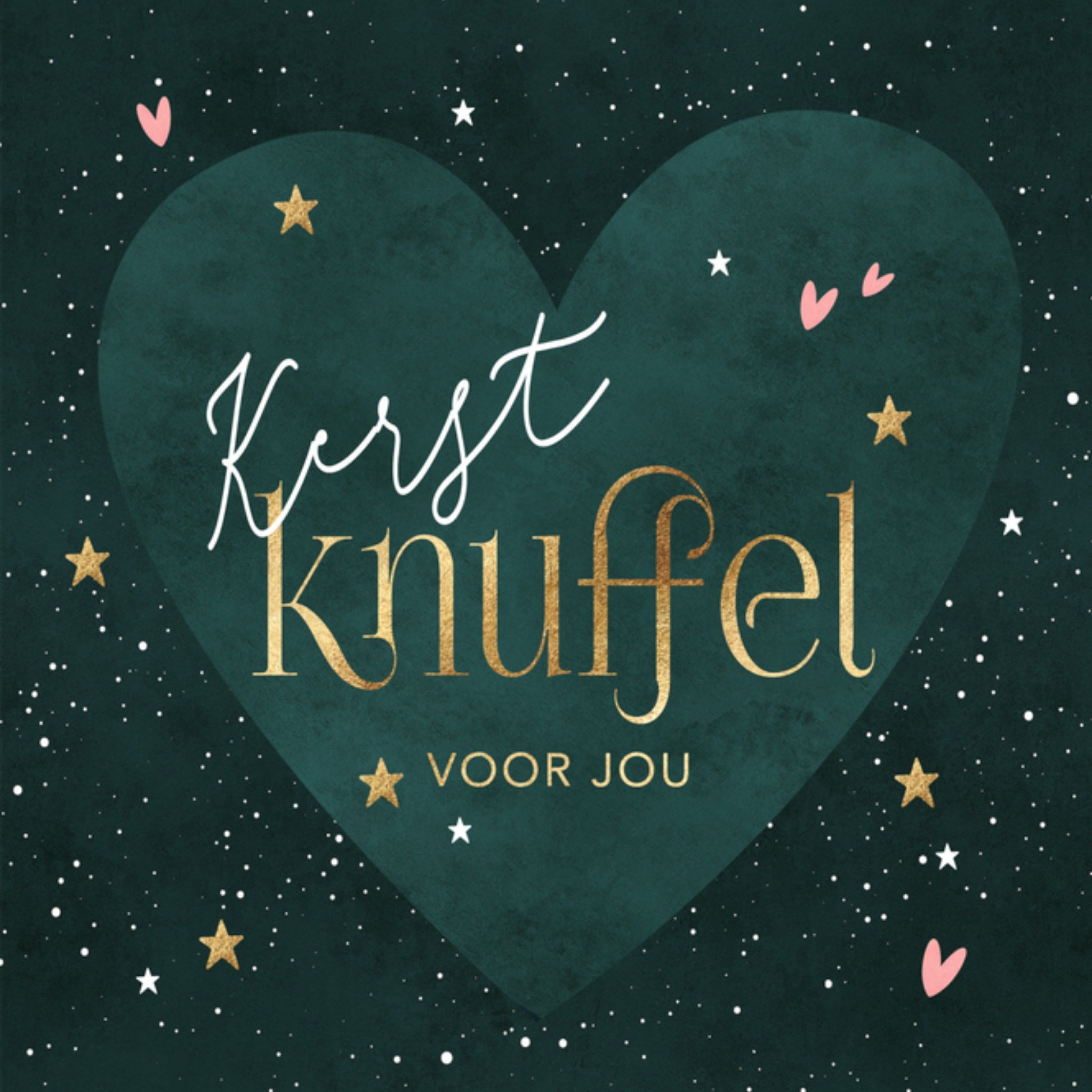 Kerstkaart dikke kerstknuffel Luckz