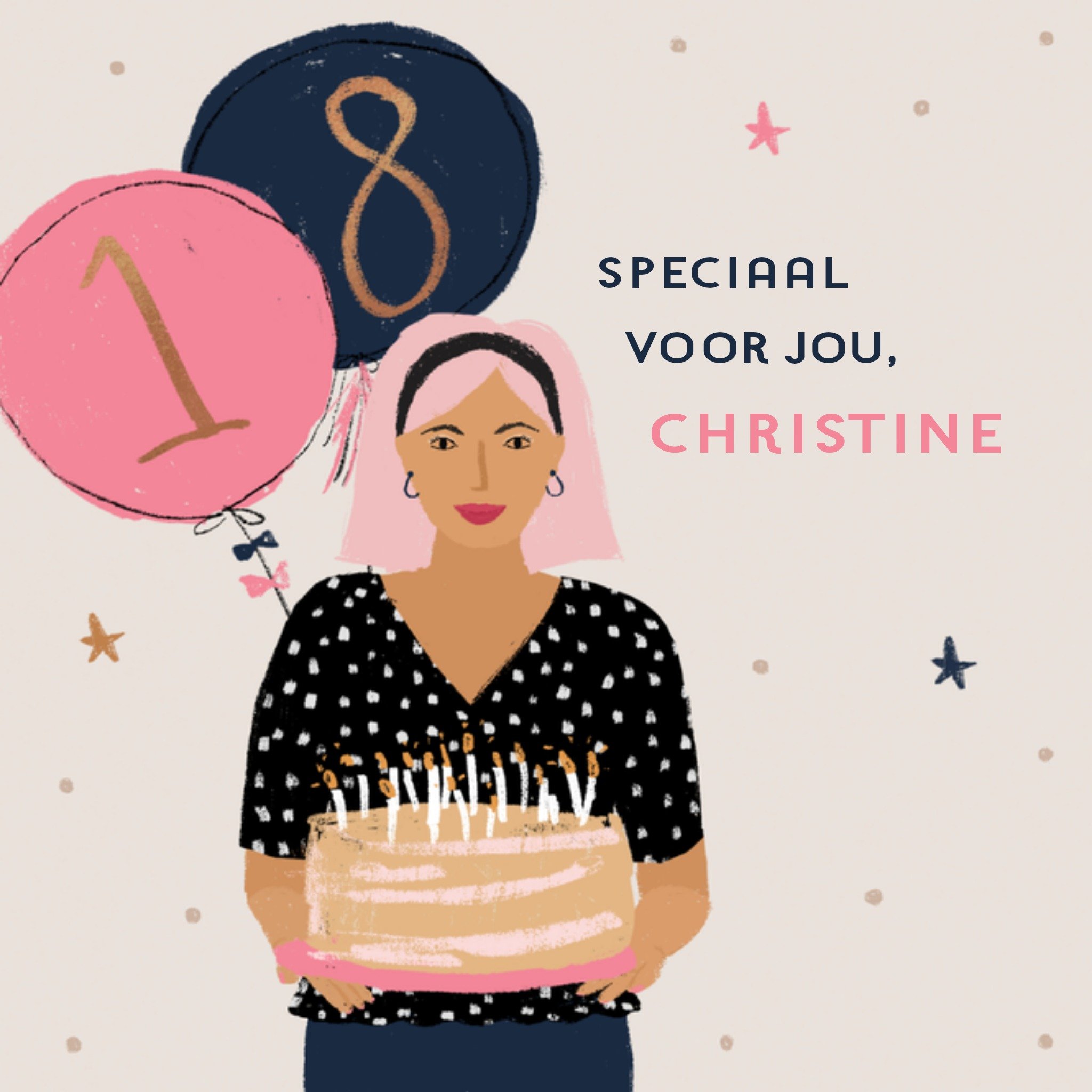 Verjaardagskaart Moonpig Illustratie Vierkante Kaart Greetz