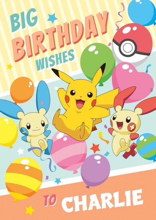Pokémon | Verjaardagskaart | Pikachu | Met naam