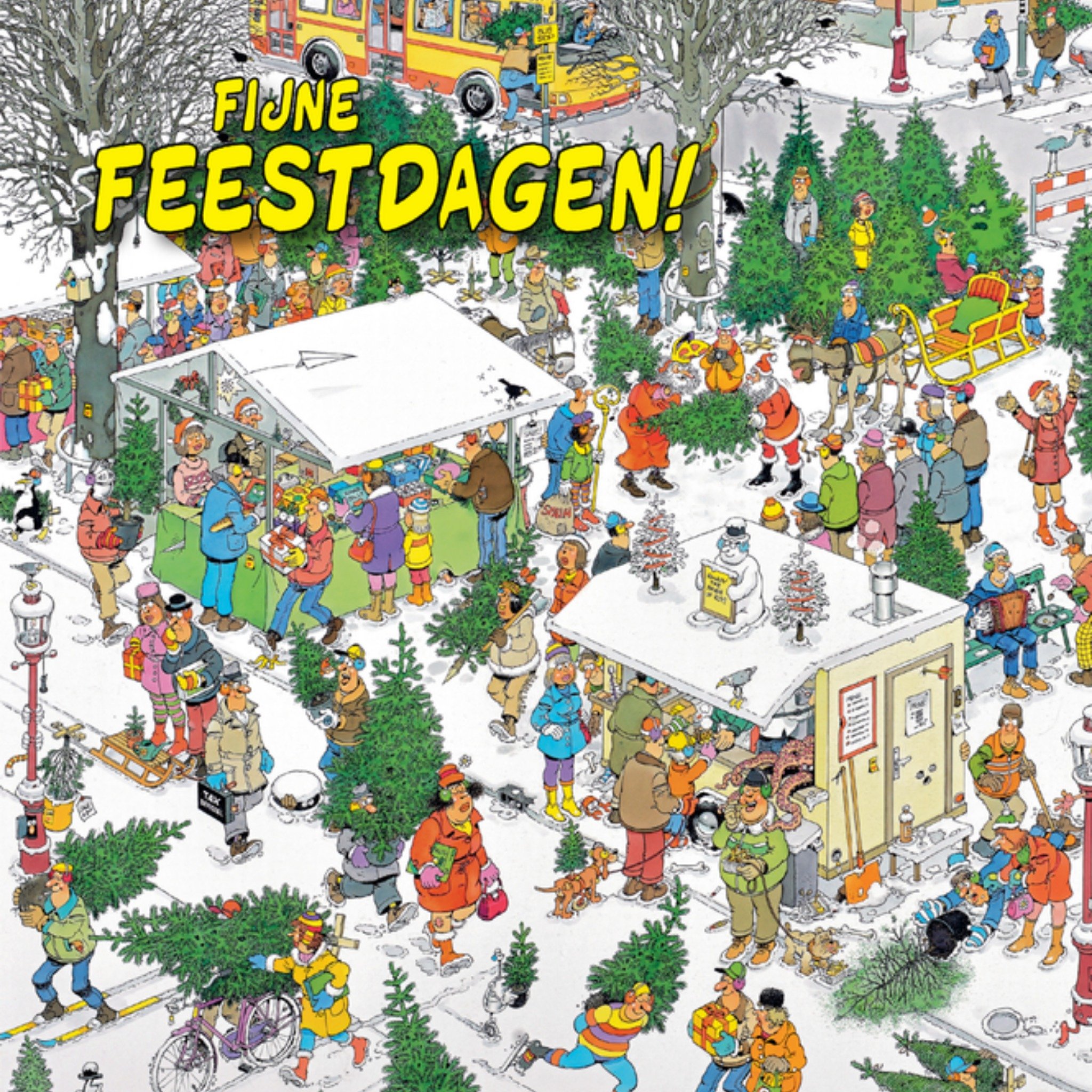Kerstkaart fijne feestdagen Jan van Haasteren