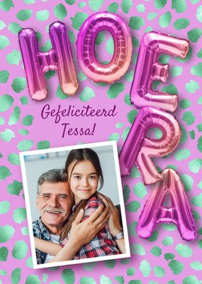 Folieballon Typografisch Foto Upload Gefeliciteerd Kaart