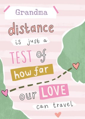 Distance Is Just A Test Of How Far Our Love Can Travel Geïllustreerd Kaart