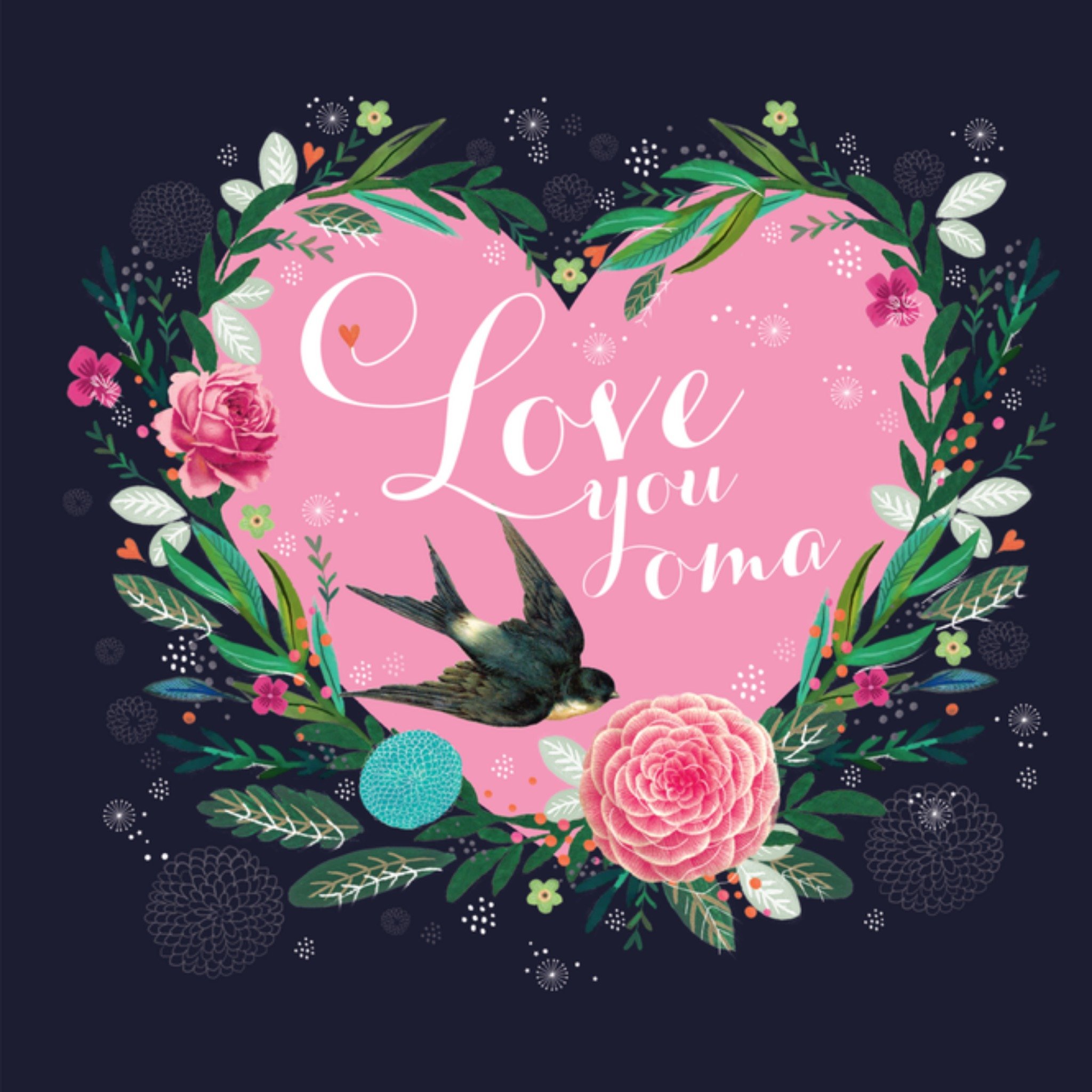 Opa en Oma dag fleurig Vierkante Kaart Paperclip