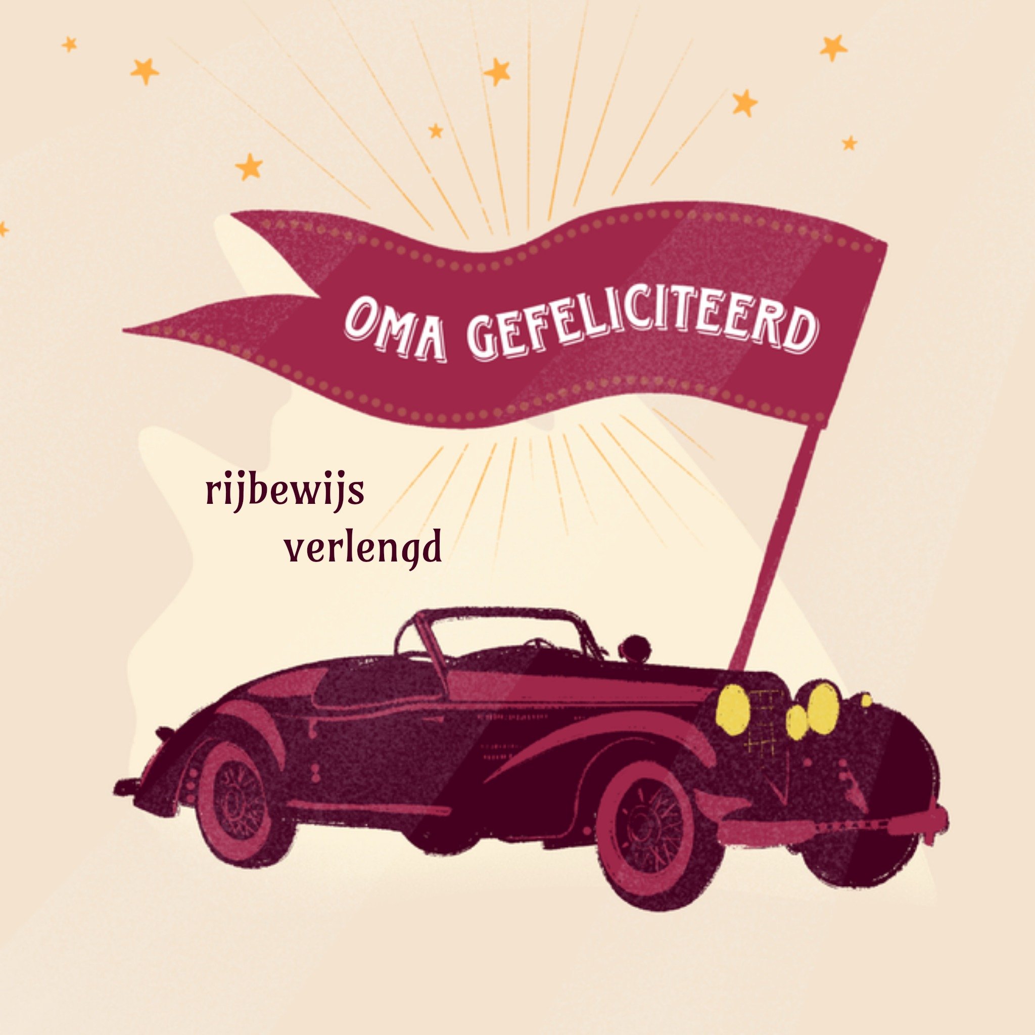 Greetz Geslaagd kaart oma auto Vierkant