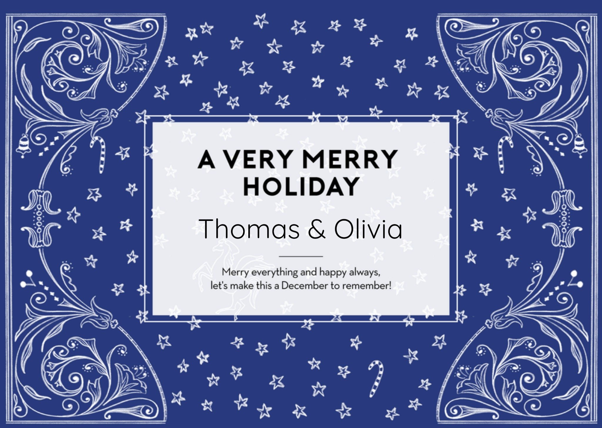 Kerstkaart Merry The Gift Label