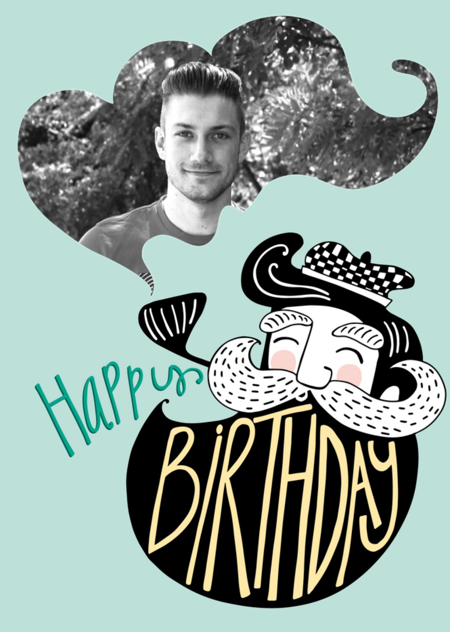 Verjaardagskaart Met foto Tabakspijp Kaart Funny Side Up