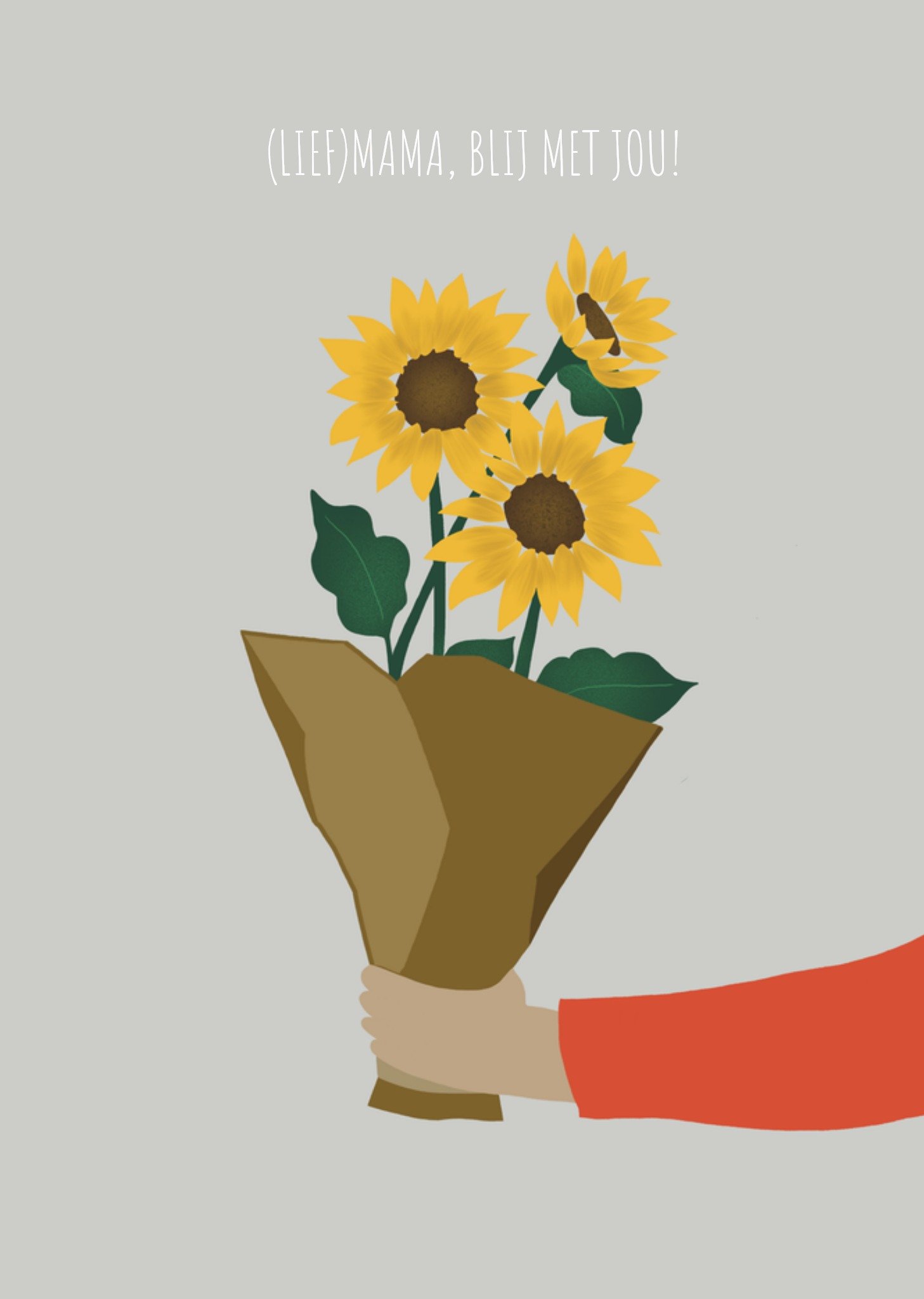 Studio Merkwaardig Moederdagkaart zonnebloemen Kaart De merkwaardige studio