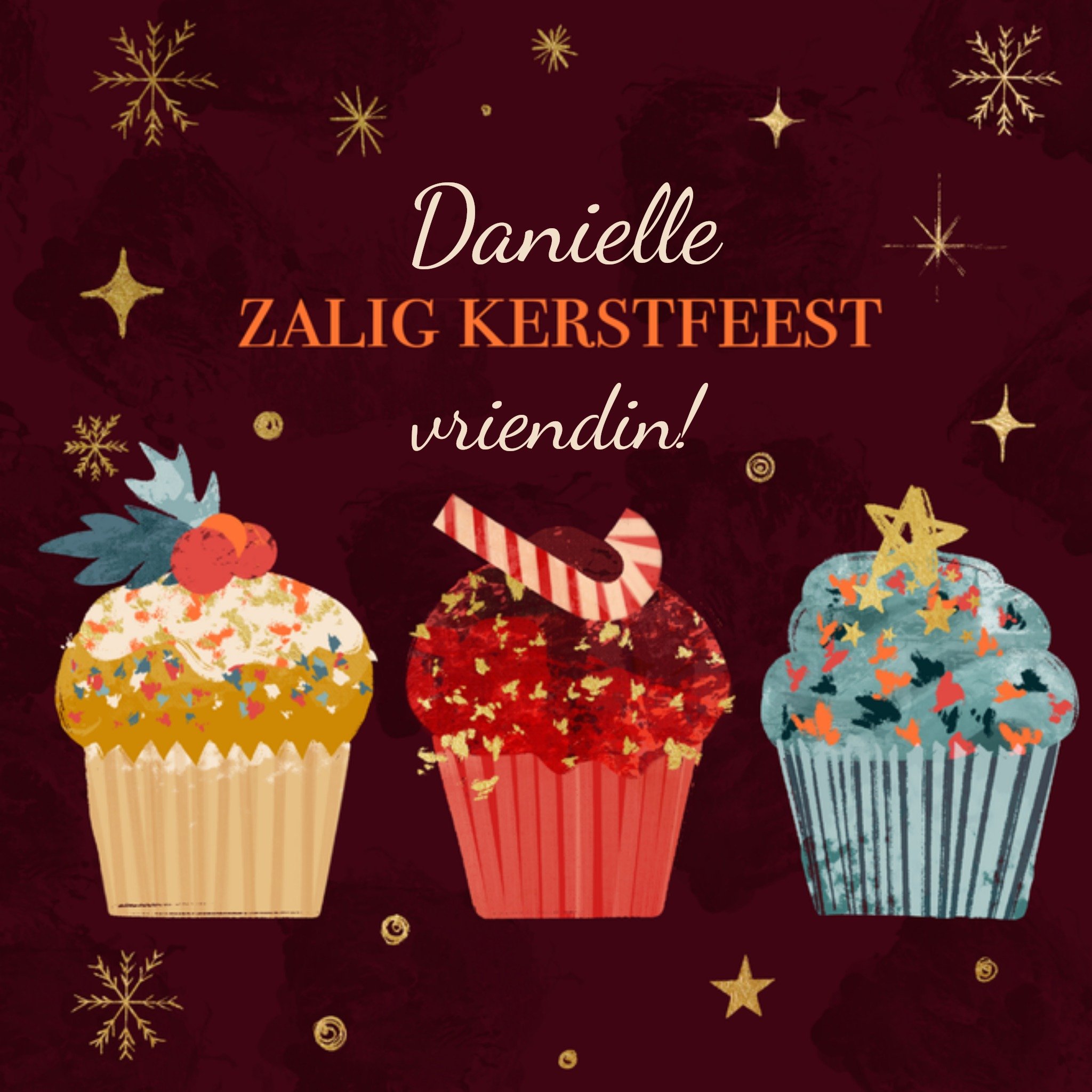Greetz Kerst Vrolijk Cupcake Vriendin Vierkant