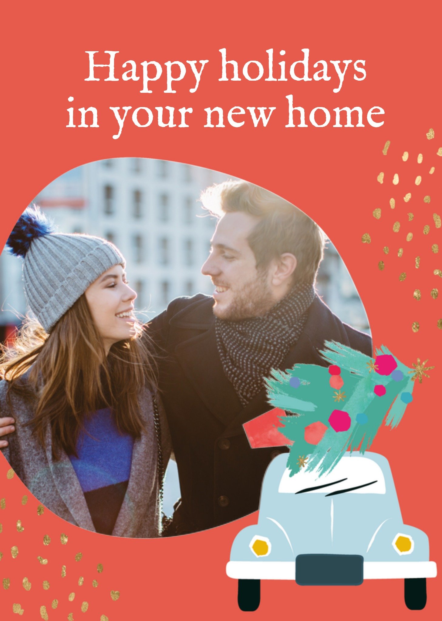 Greetz Kerstkaart nieuwe woning Met foto Standard Card