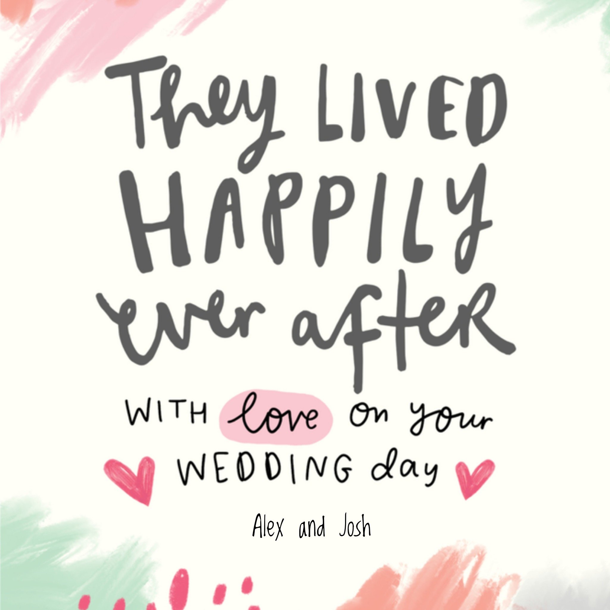 Huwelijkskaart met naam Vierkante Kaart Pigment