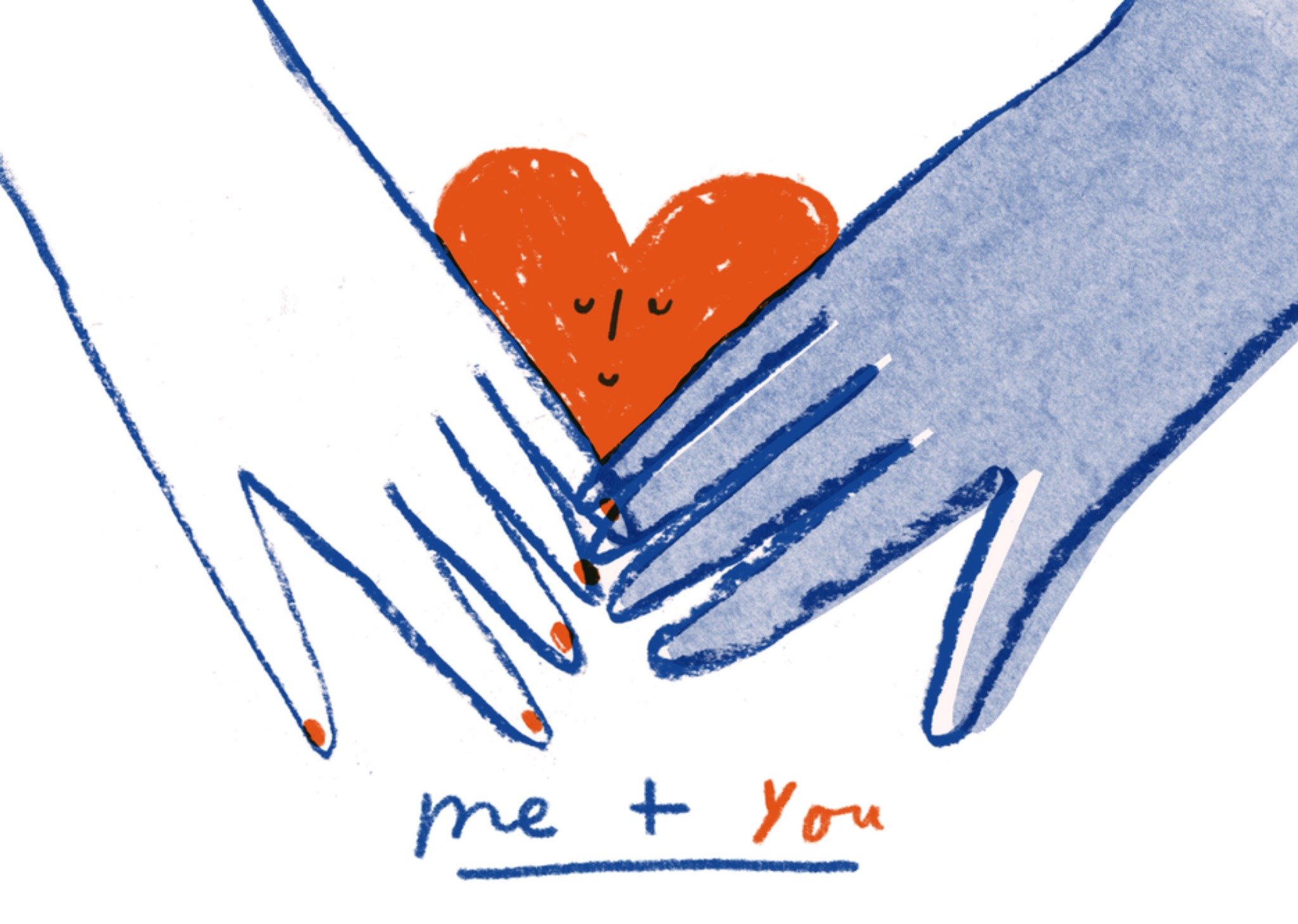 Greetz Jungle Studio Zomaar kaart Tess Duffin Me + You Minimalist Hand Drawn Love Card Standard Card