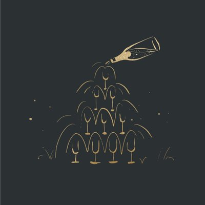 Greetz | Huwelijkskaart | Goud | Champagne