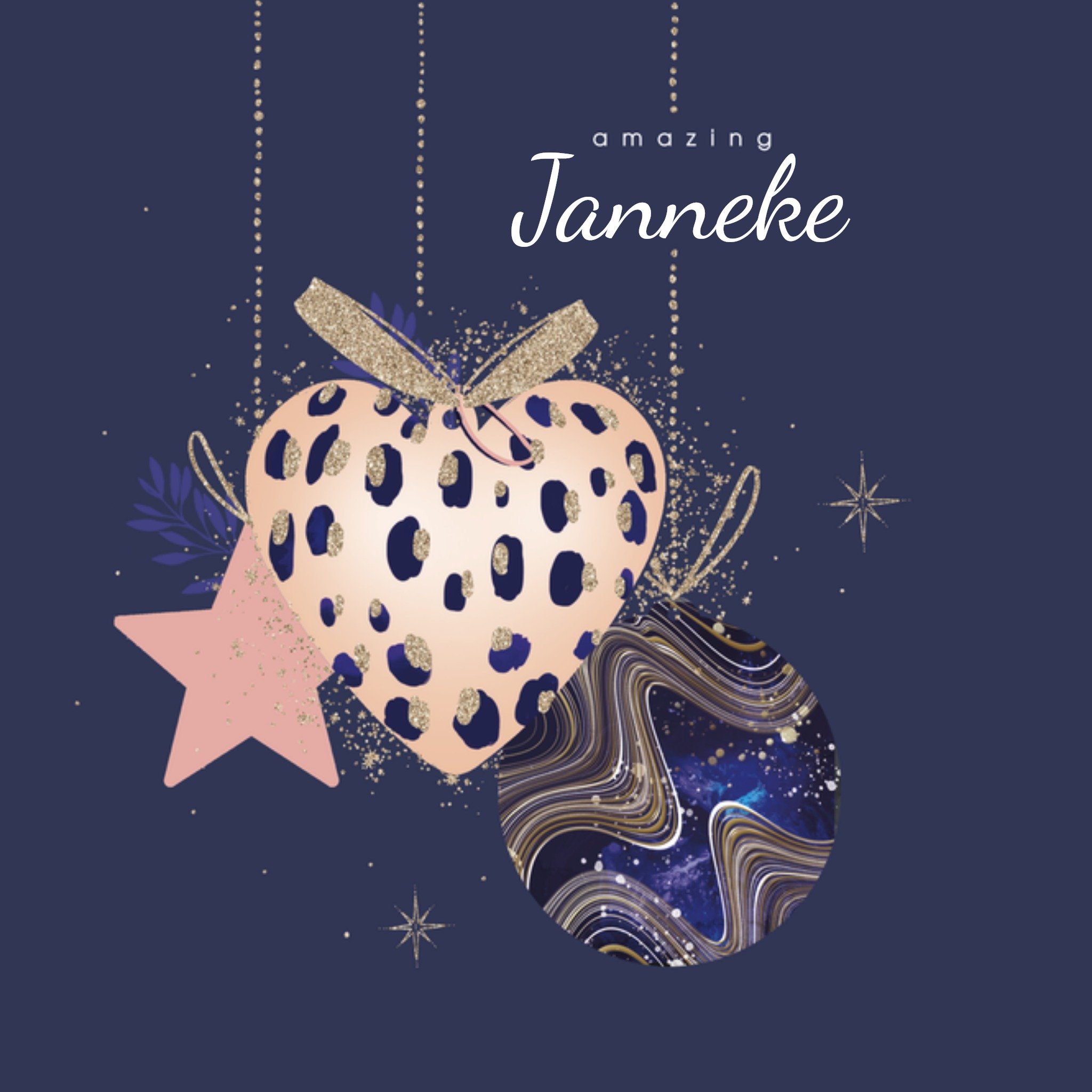 Kerstkaart Kerstbal Met naam UK Greetings