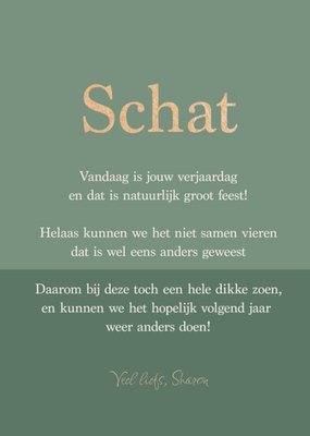 Helaas Kunnen We Het Niet Samen Vieren Groene Vlakken Typografisch Schat Verjaardag Kaart