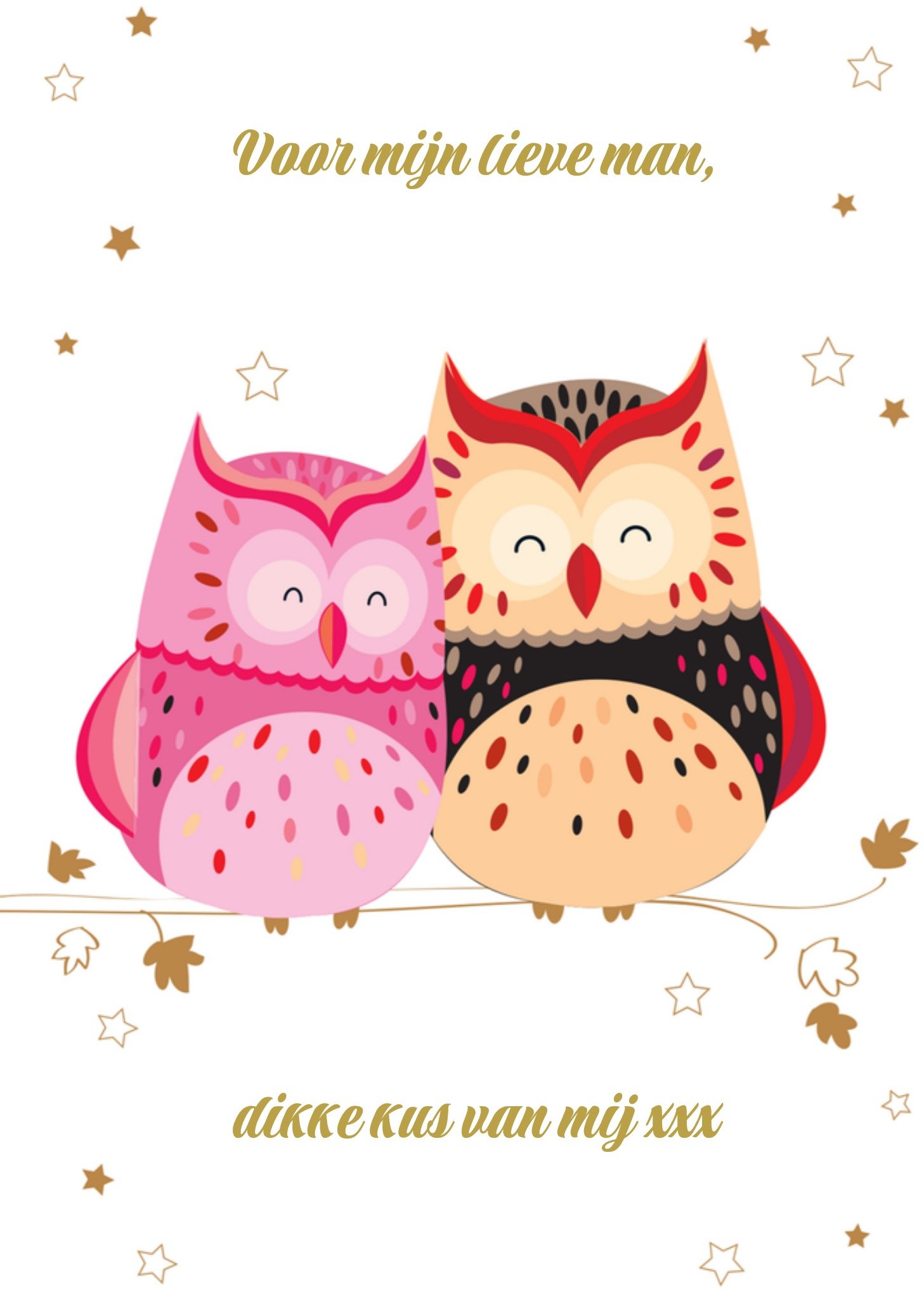 Valentijnskaart uil Kaart Ling Design