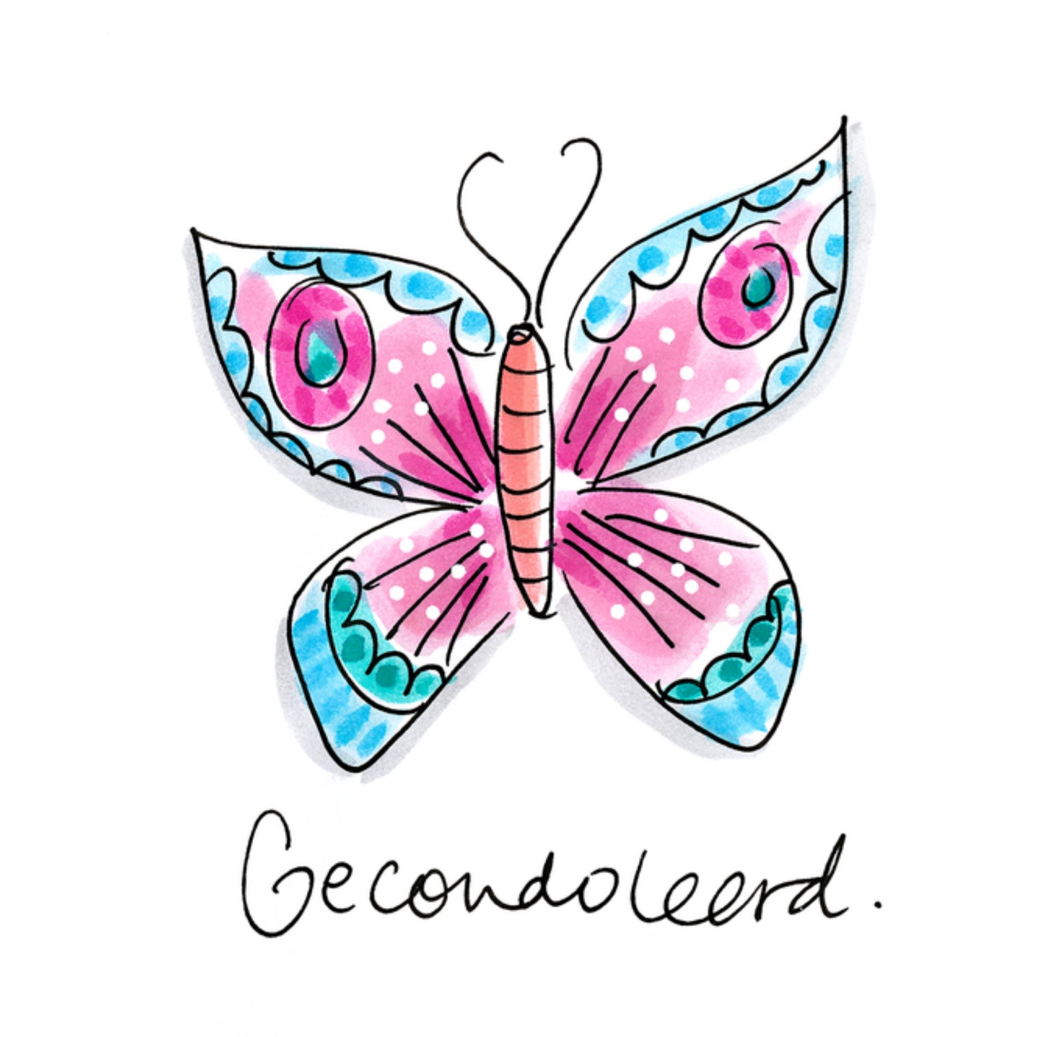 Condoleancekaart Gecondoleerd Vierkante Kaart Blond Amsterdam