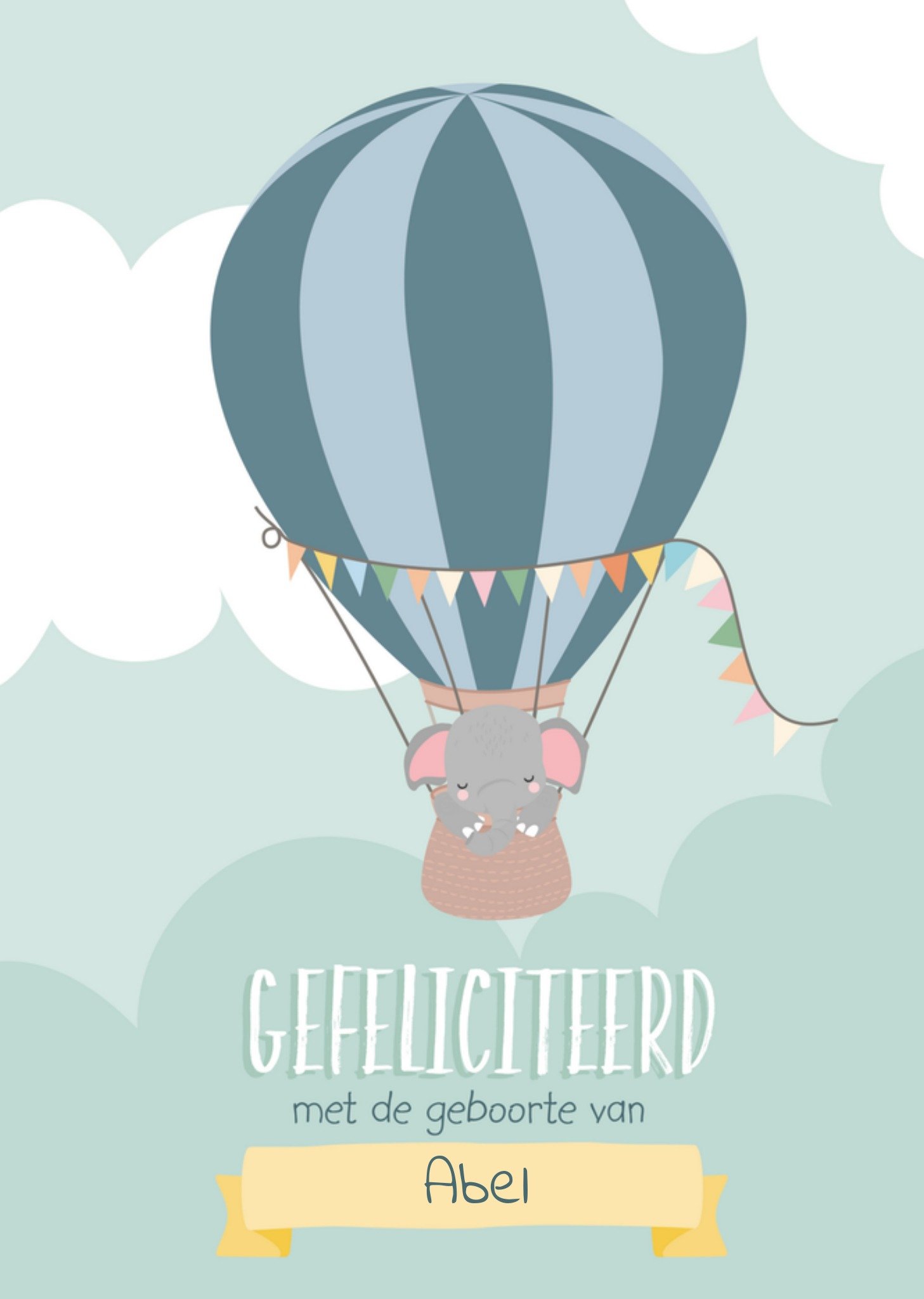 Geboortekaart Luchtballon Kaart Tante Kaartje