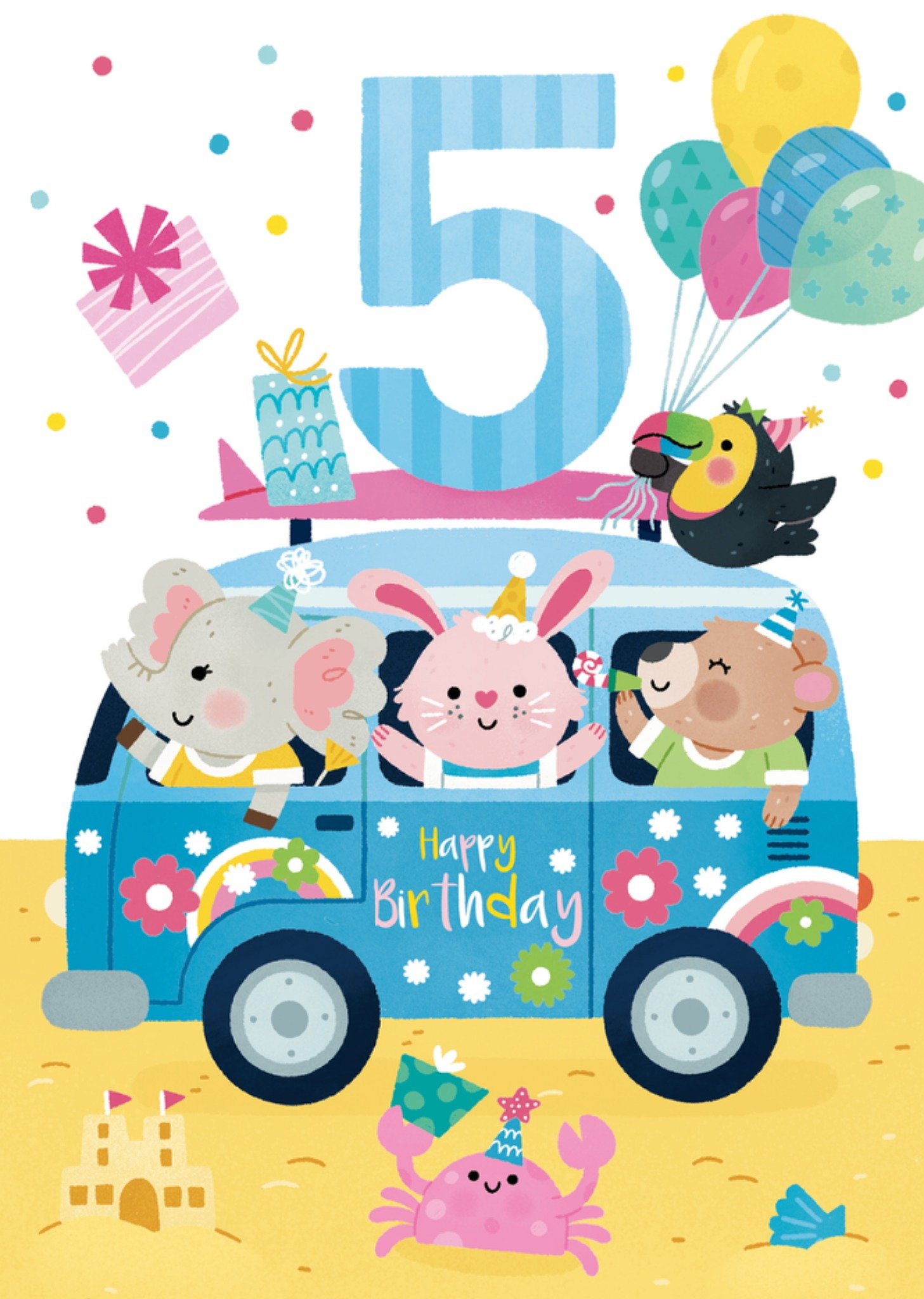 Abacus Verjaardagskaart strand avontuur Kaart Abacus Cards