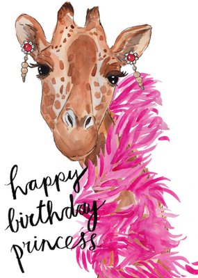Marie Bodie | Verjaardagskaart | Giraffe | Princess