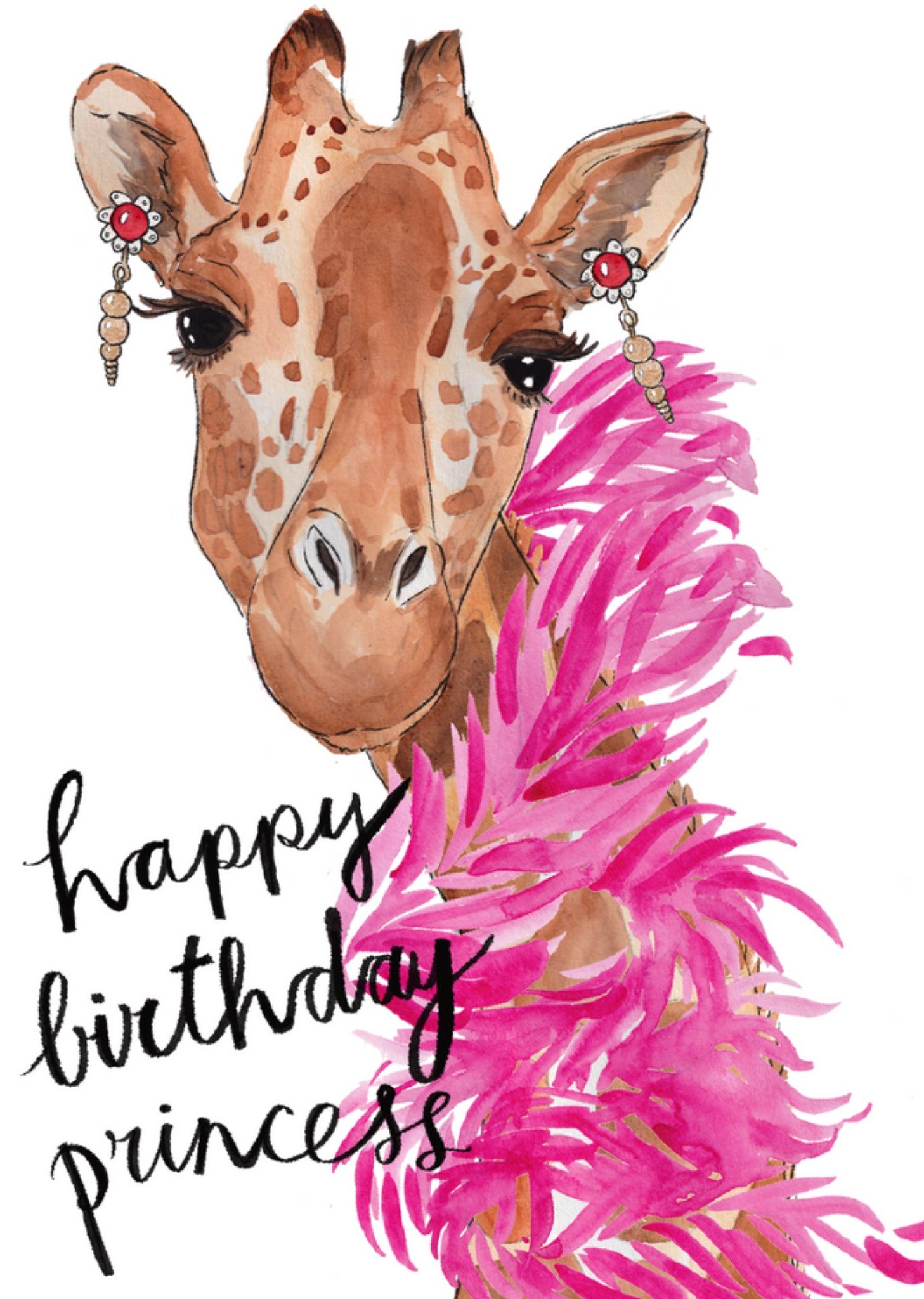 Marie Bodie - Verjaardagskaart - Giraffe - Princess