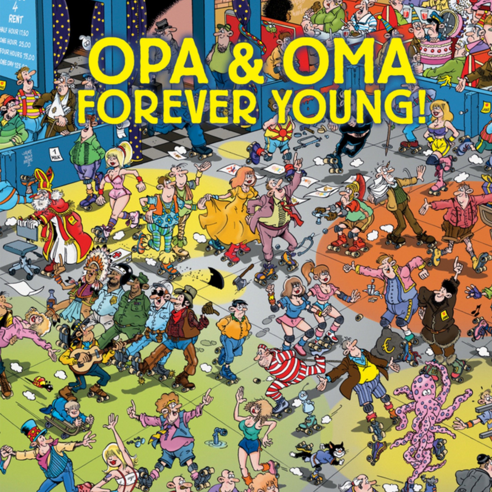 Opa en oma dag illustratie Vierkante Kaart Jan van Haasteren