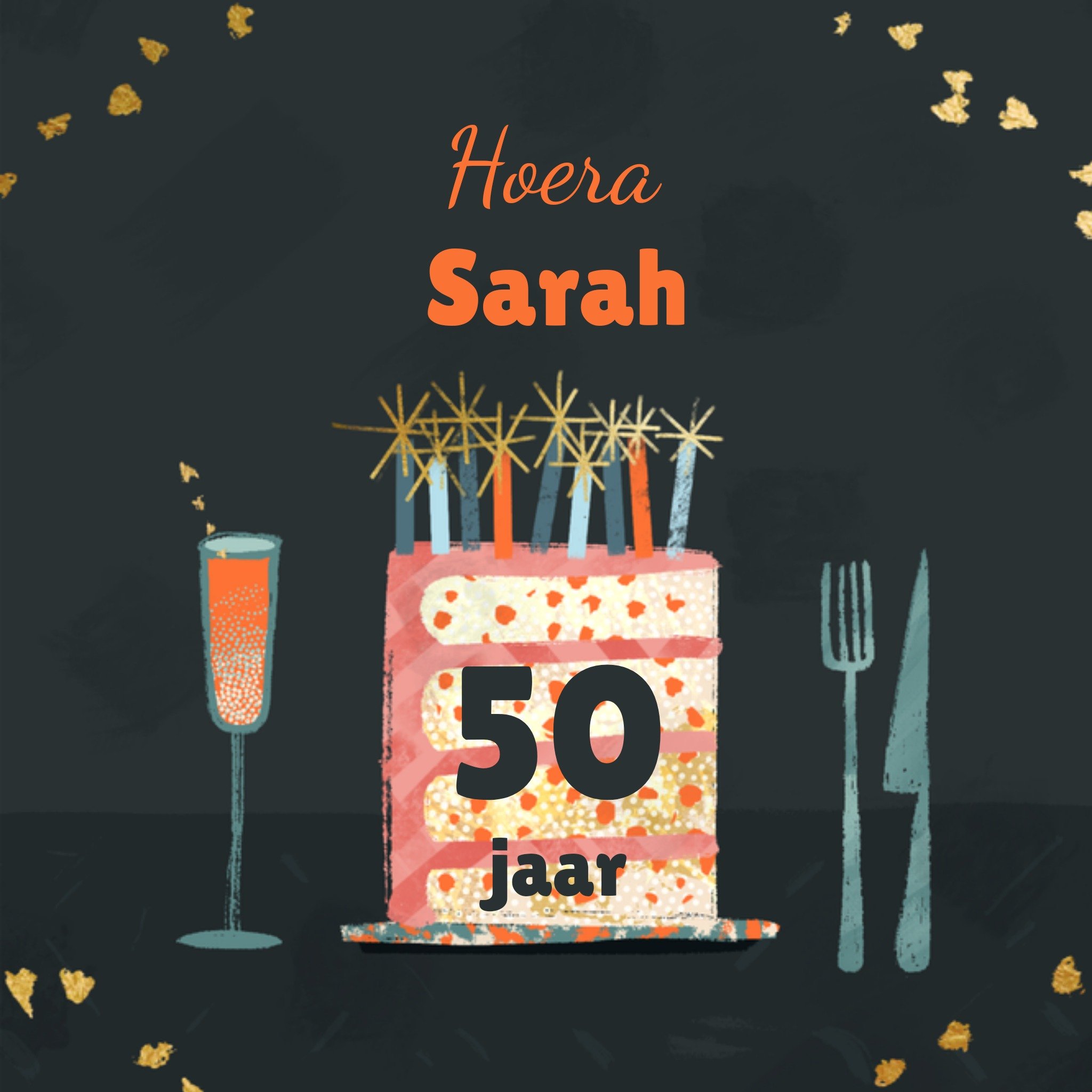 Greetz Verjaardagskaart Hoera Sarah Vierkant