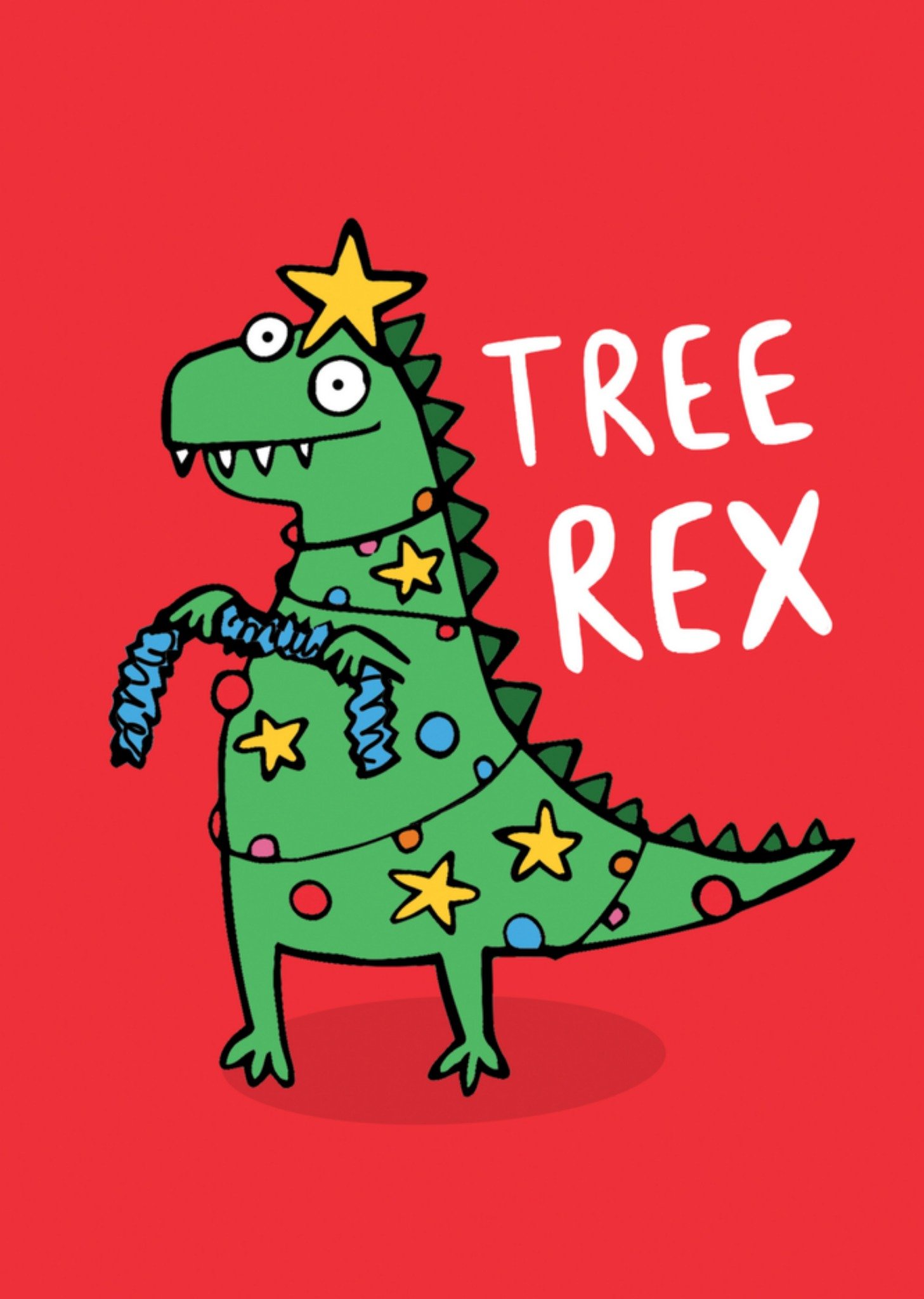Kerstkaart grappig dino Katie Abey Design