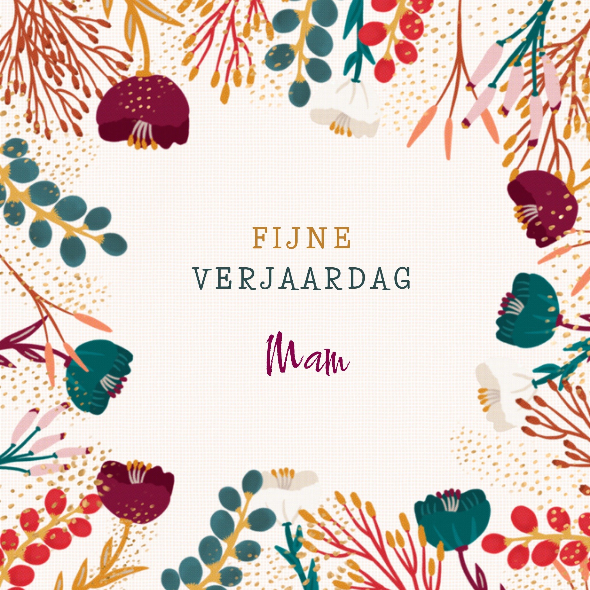 Greetz Verjaardagskaart Mama Bloemen Vierkant